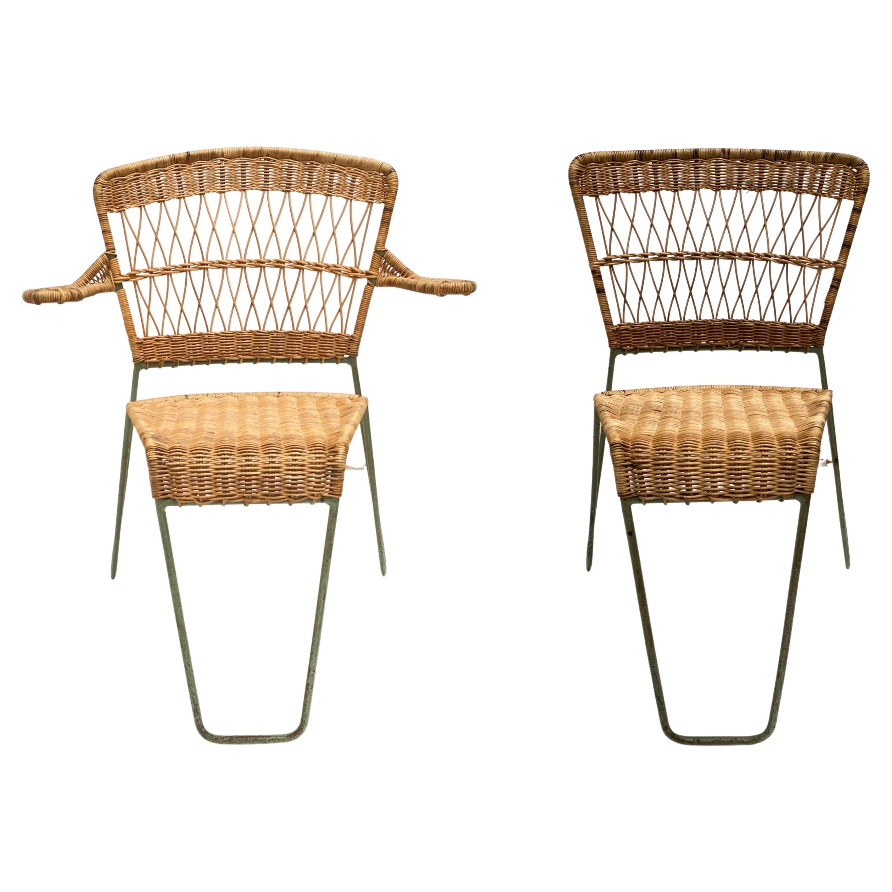 Mid-20th Century 3 Sculptural Form 'Oro' Dining Chairs by Raoul Guys, 1951, Airborne, France For Sale