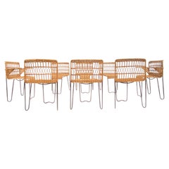 8 chaises de salle à manger Oro de forme sculpturale de Raoul Guys, 1951, Airborne, France
