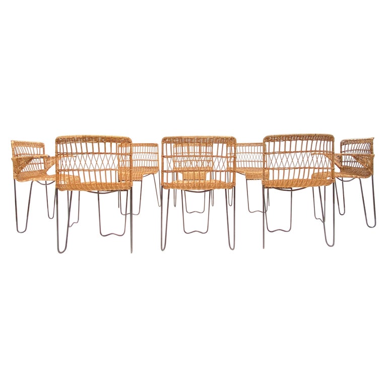 Raoul Guys Set of 8 Oro Dining Chairs, 1951, Offered by Artbrokerdesign BV
