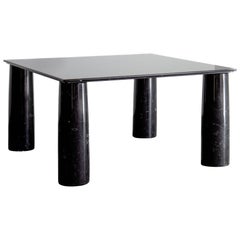 8-Seat Bellini Black Marble Il Colonnato Square Dining Conference Table Cassina