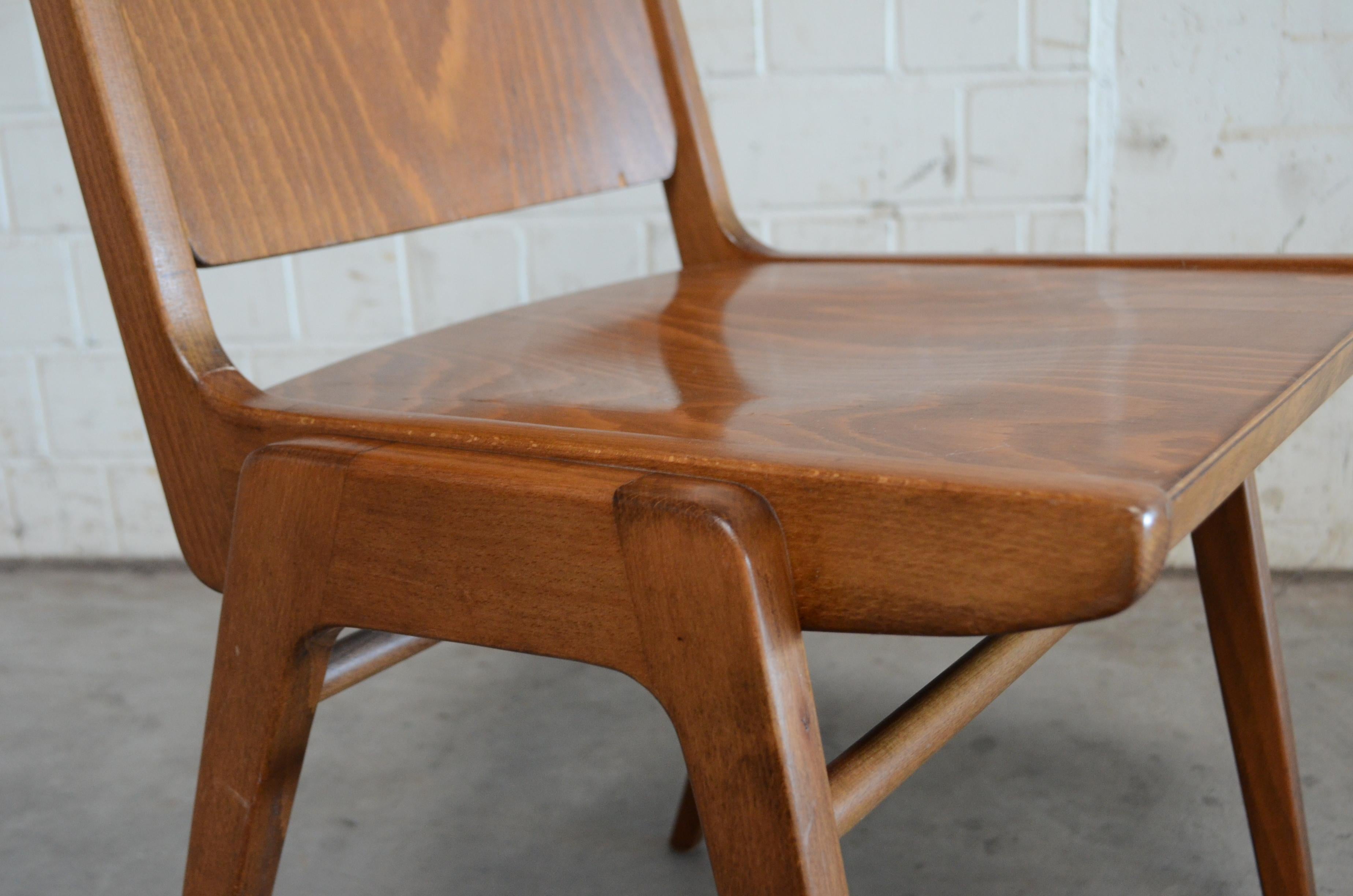 Wood 8 Set of Original Austro Chairs by Franz Schuster for Wiesner Hager Austria 1959 For Sale