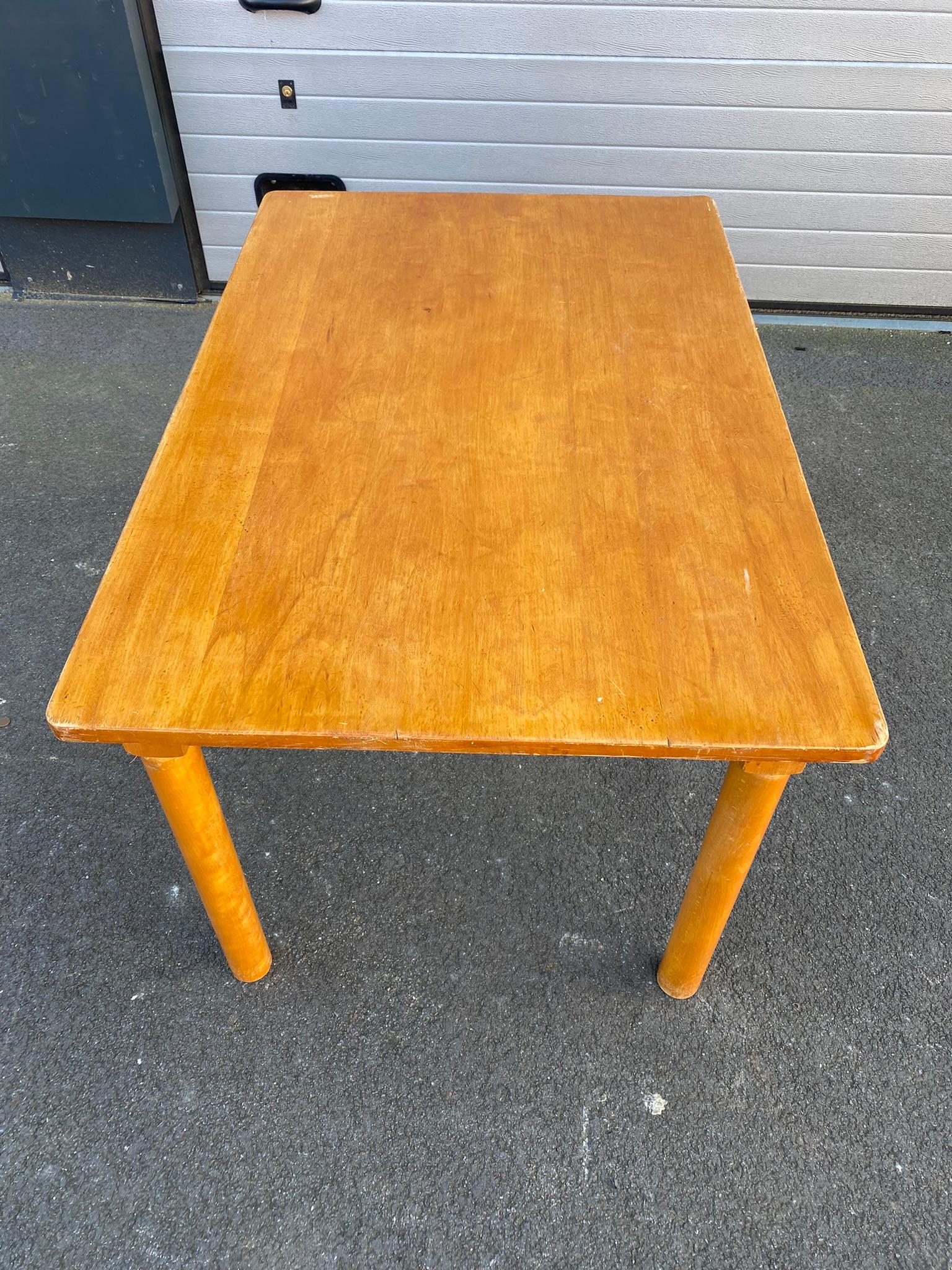 8 Side Tables in Stained Beech, French Reconstruction Style, circa 1960  For Sale 5