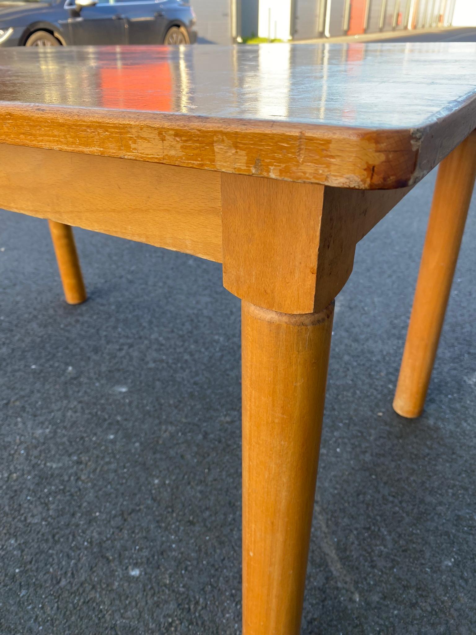 8 Side Tables in Stained Beech, French Reconstruction Style, circa 1960  For Sale 8