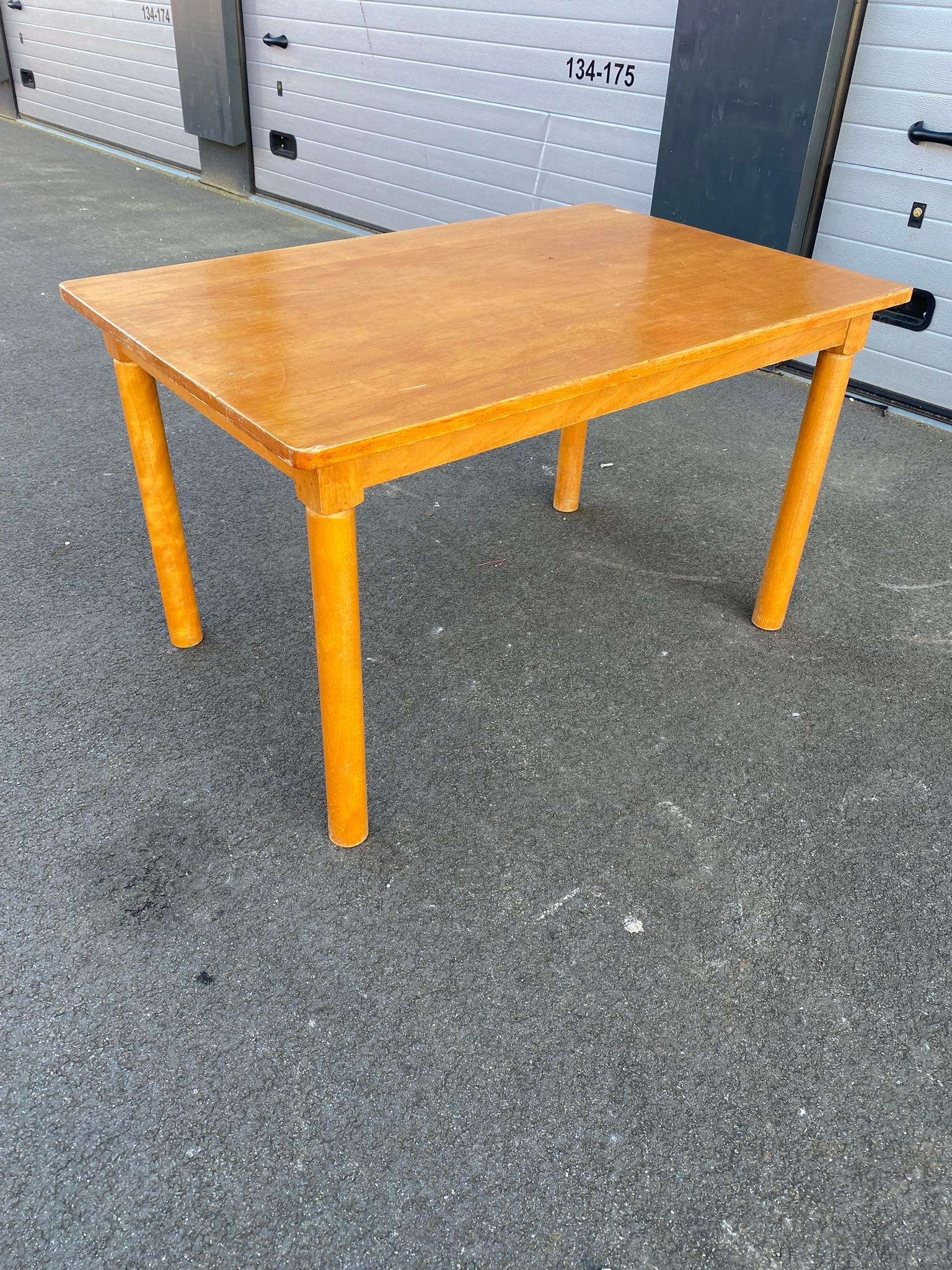 8 Side Tables in Stained Beech, French Reconstruction Style, circa 1960  For Sale 9