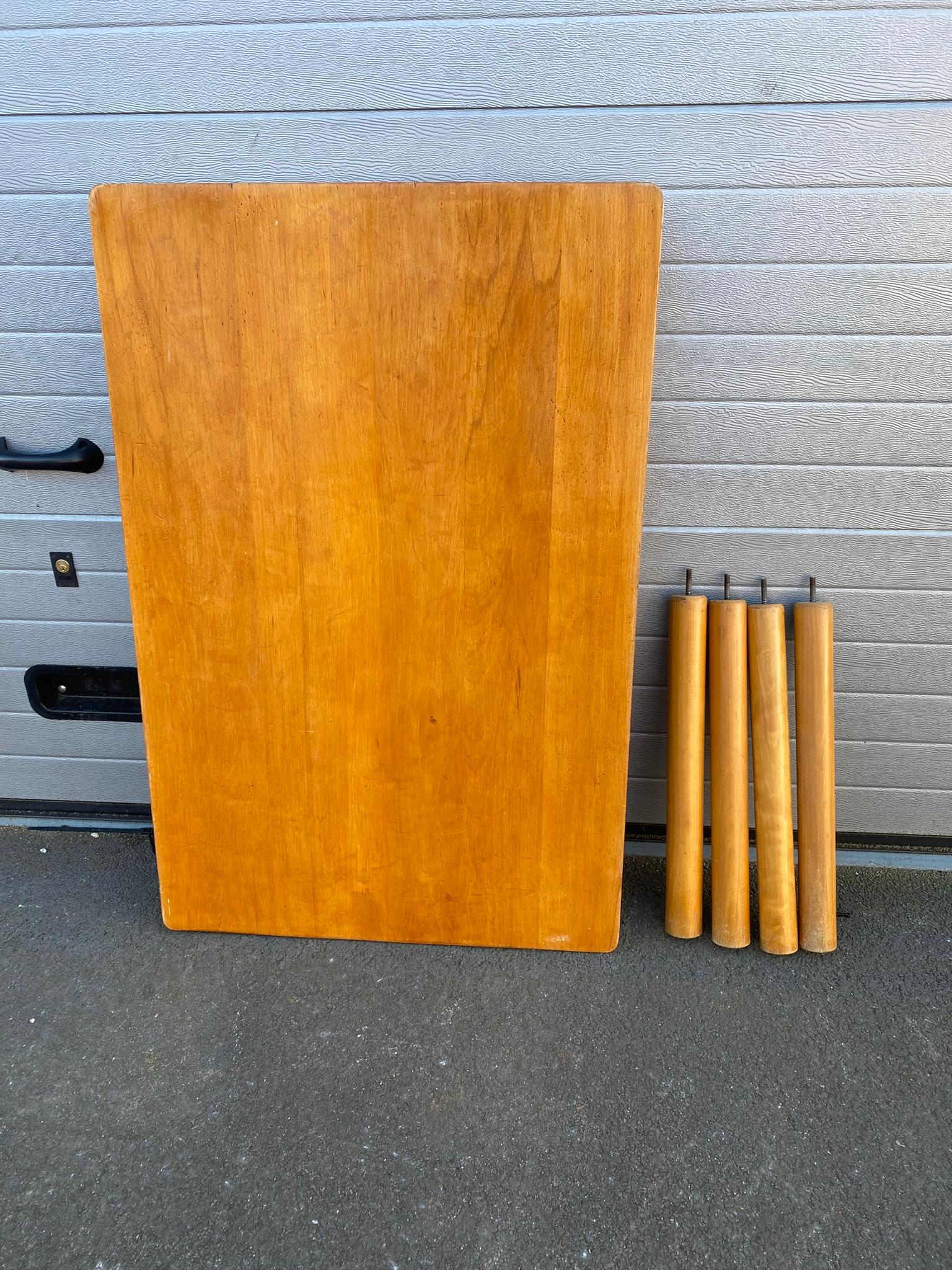 8 Side tables in stained beech, French reconstruction style, circa 1960
The legs can be removed for storage and transport the price is for 1 table, 8 tables are available.