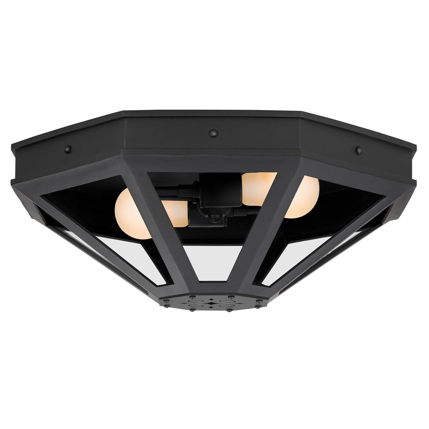 Colonial espagnol Plafond à 8 faces hexagonales de style néo-espagnol, luminaire encastré à montage affleurant en vente