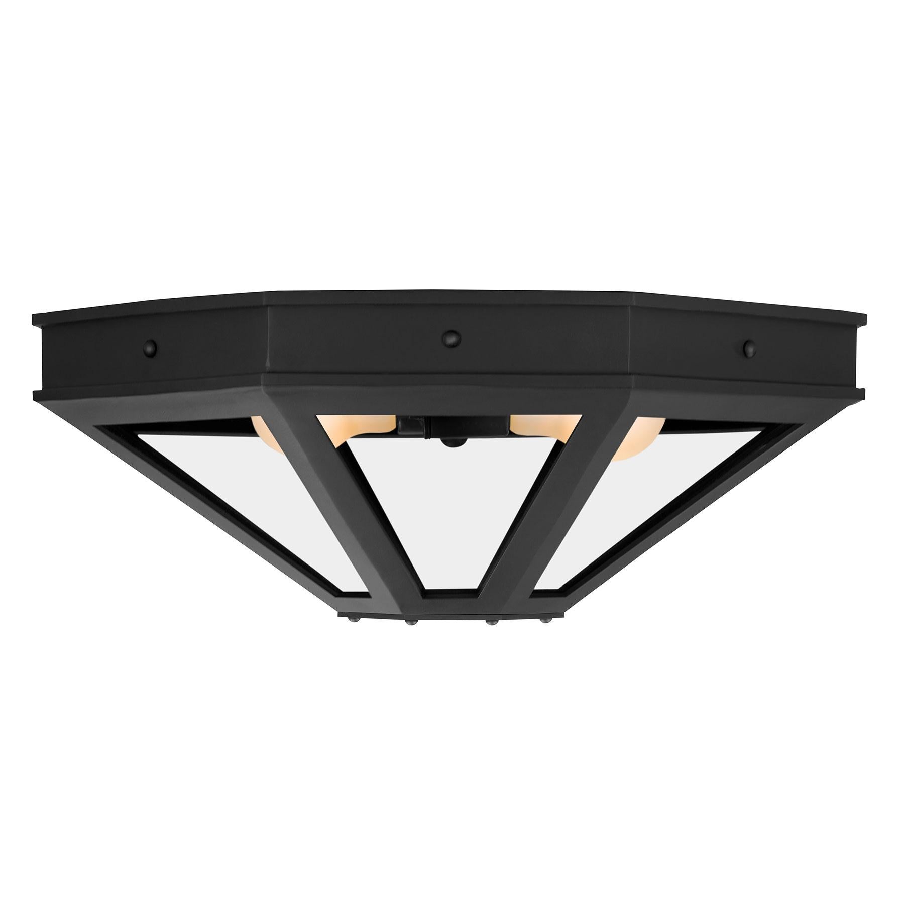 Forgé Plafond à 8 faces hexagonales de style néo-espagnol, luminaire encastré à montage affleurant en vente