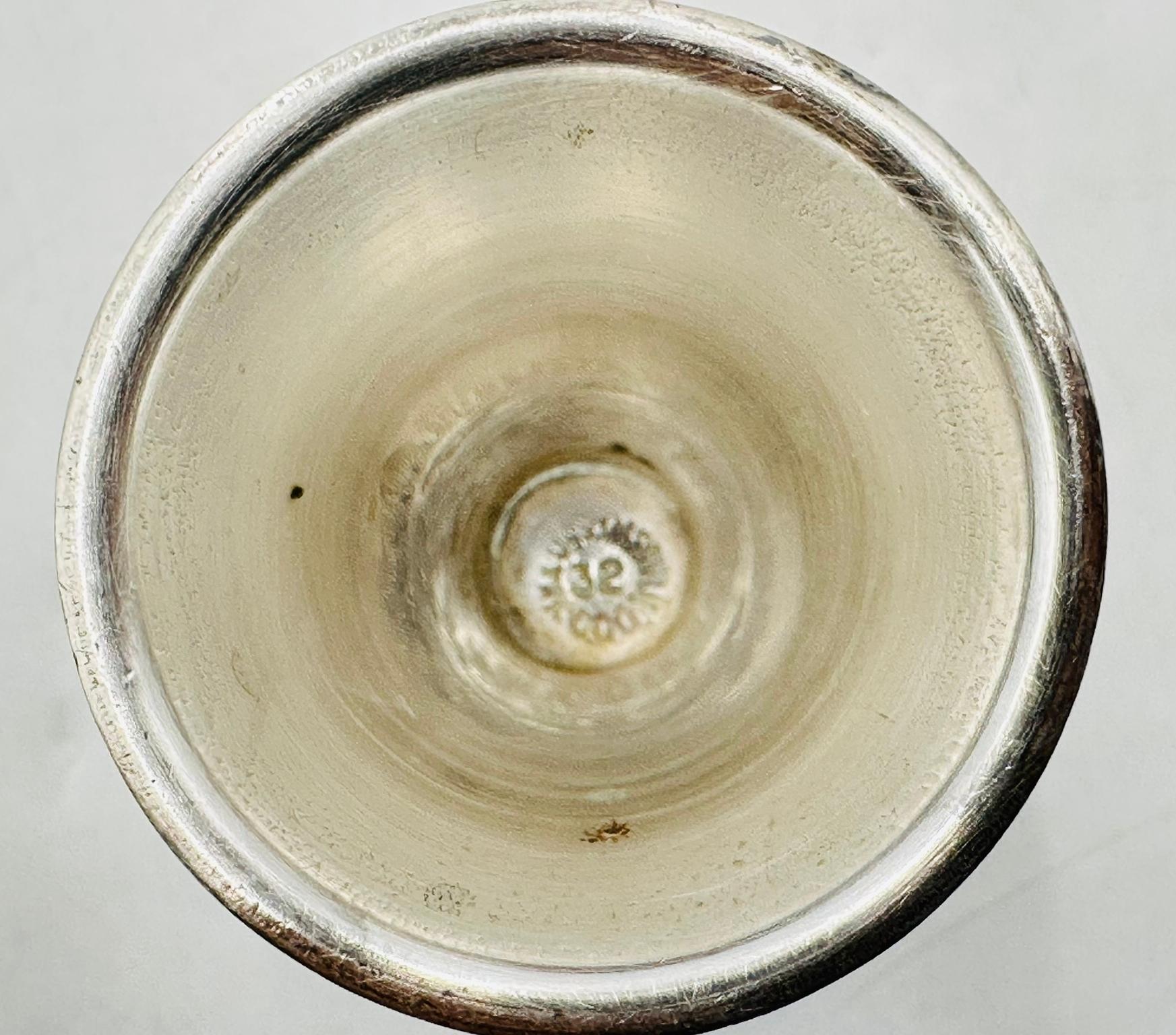 Seis copas de agua chapadas en plata y malaquita de Emilia Castillo para Los Castillo en venta 11