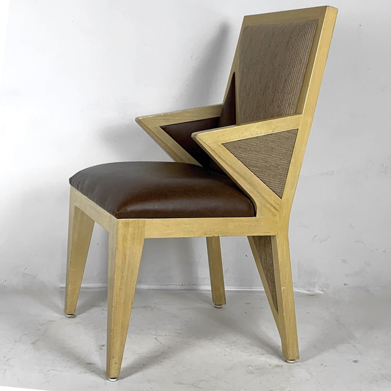 10 Solid Blonde Wood Custom Postmodern Memphis Style Dining or Occasional Chairs 2