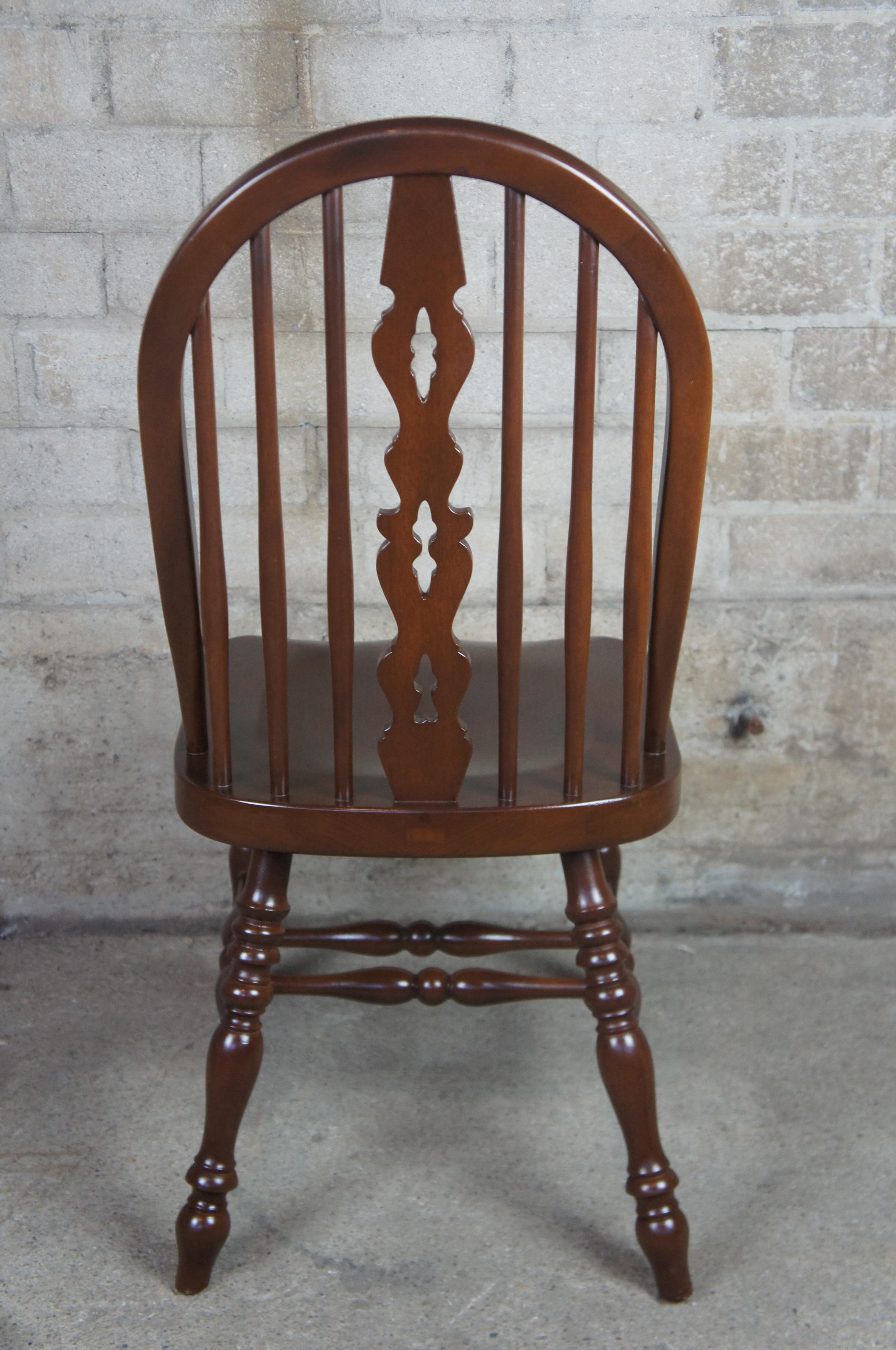 8 Solid Mahogany English Windsor Style Spindle Back Dining Chairs 6