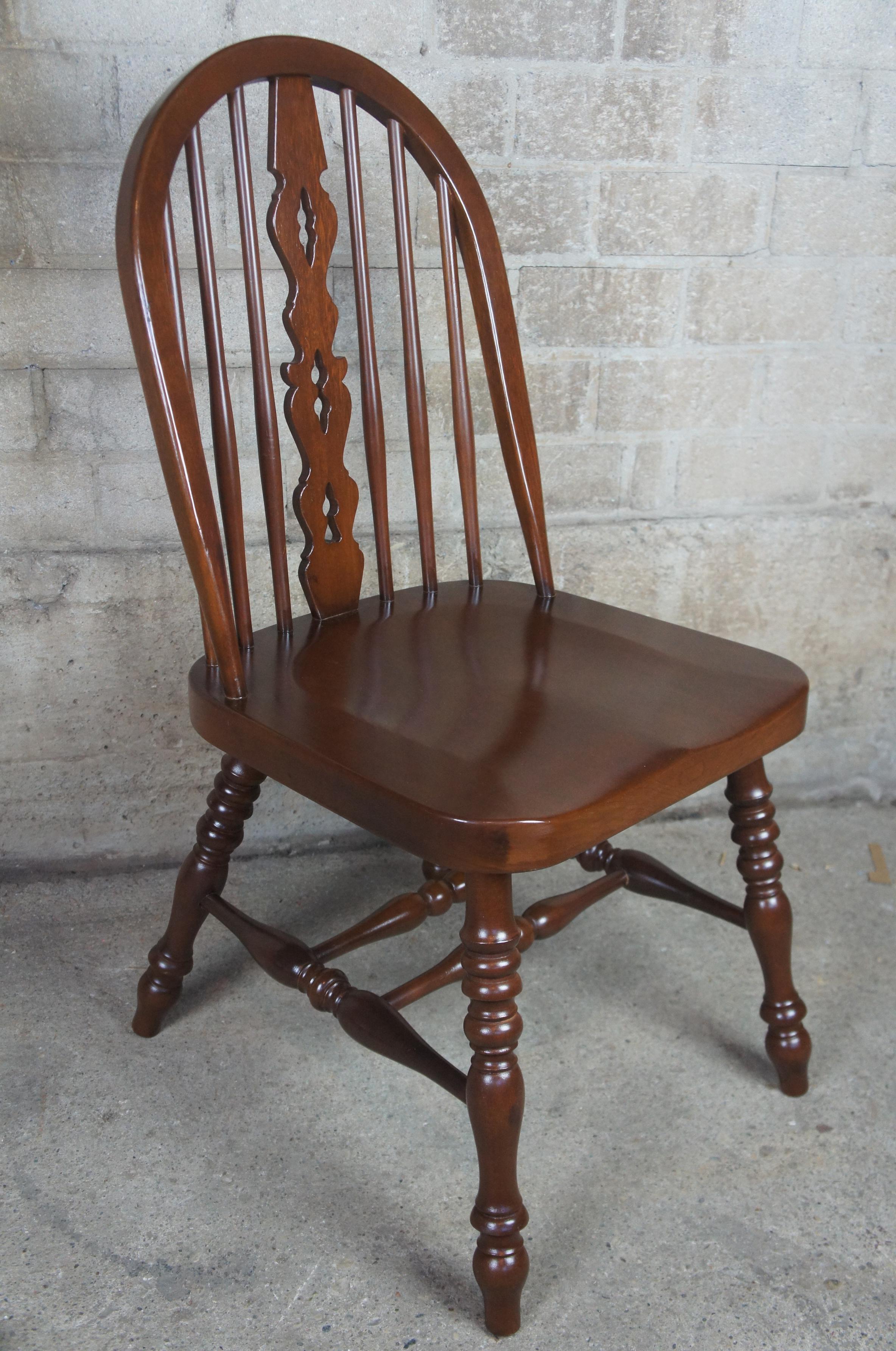 8 Solid Mahogany English Windsor Style Spindle Back Dining Chairs 3