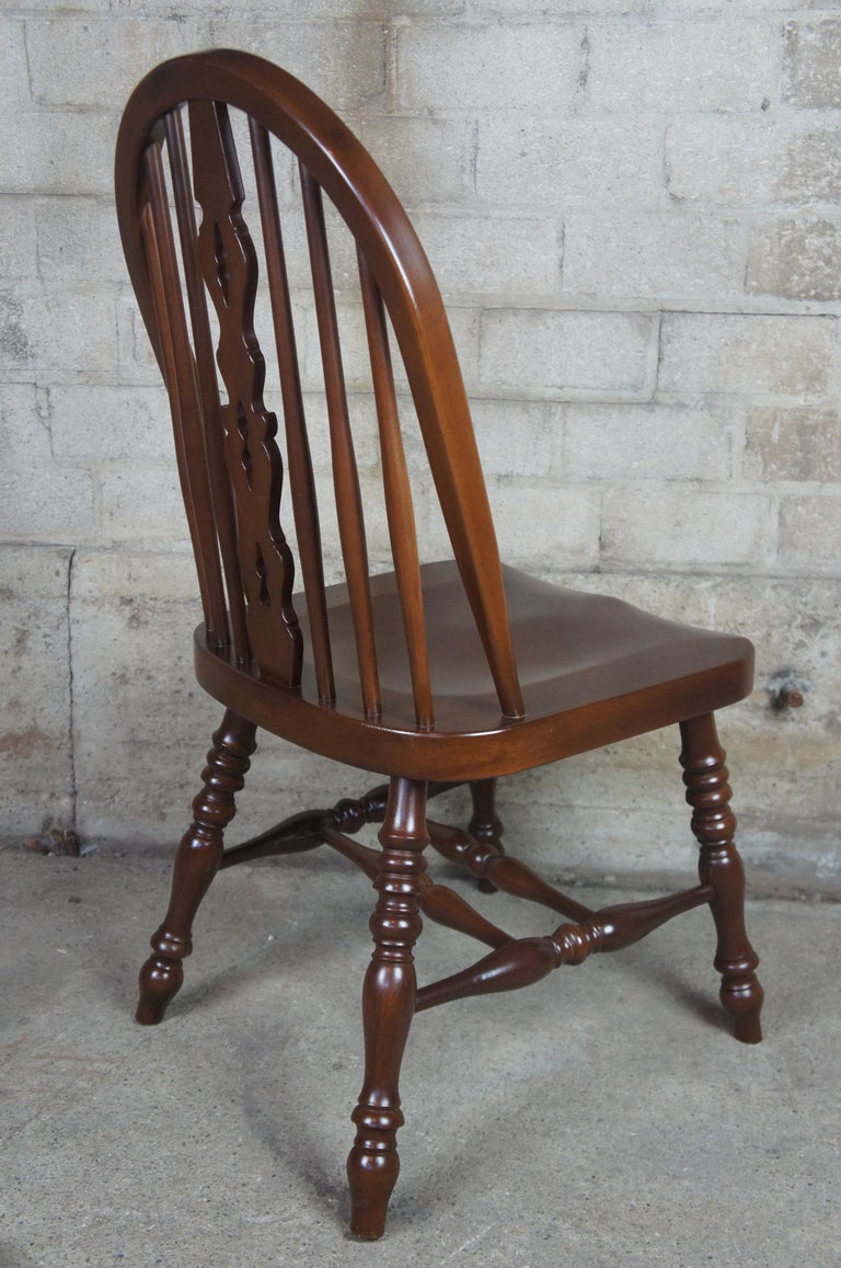 8 Solid Mahogany English Windsor Style Spindle Back Dining Chairs at