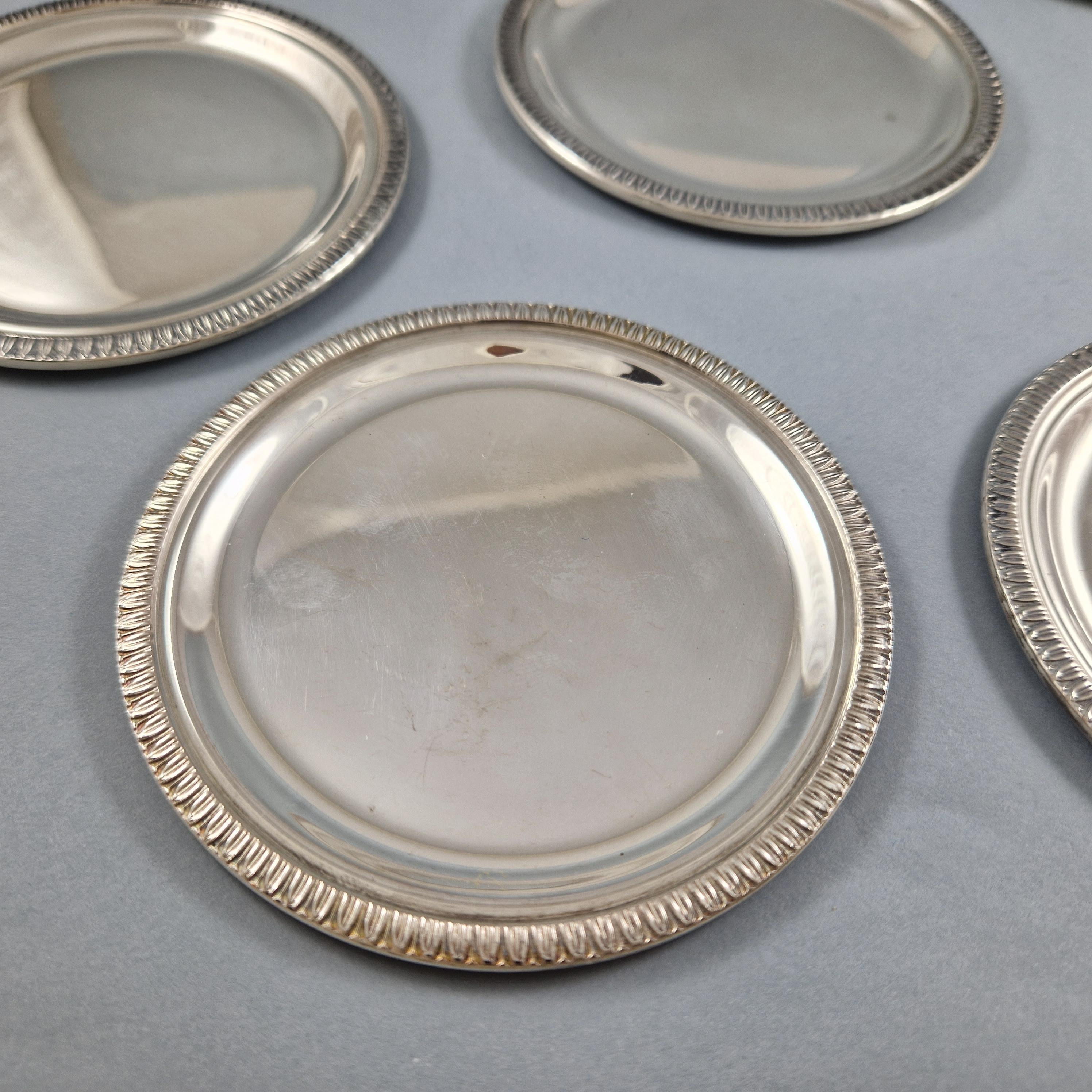 Louis XVI 8 Solid Silver Bread Plates
