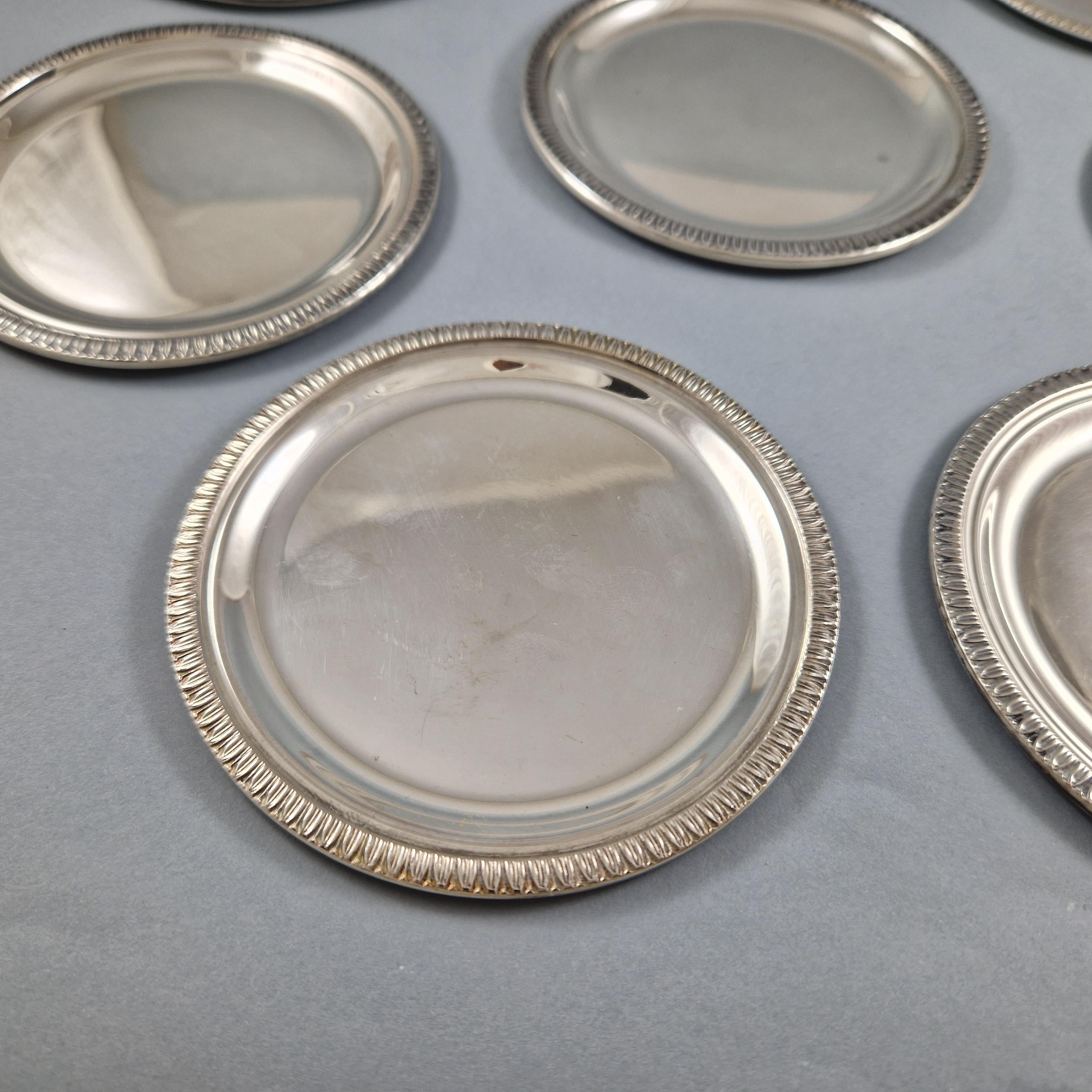 8 Solid Silver Bread Plates In Good Condition In Saint-Ouen, FR