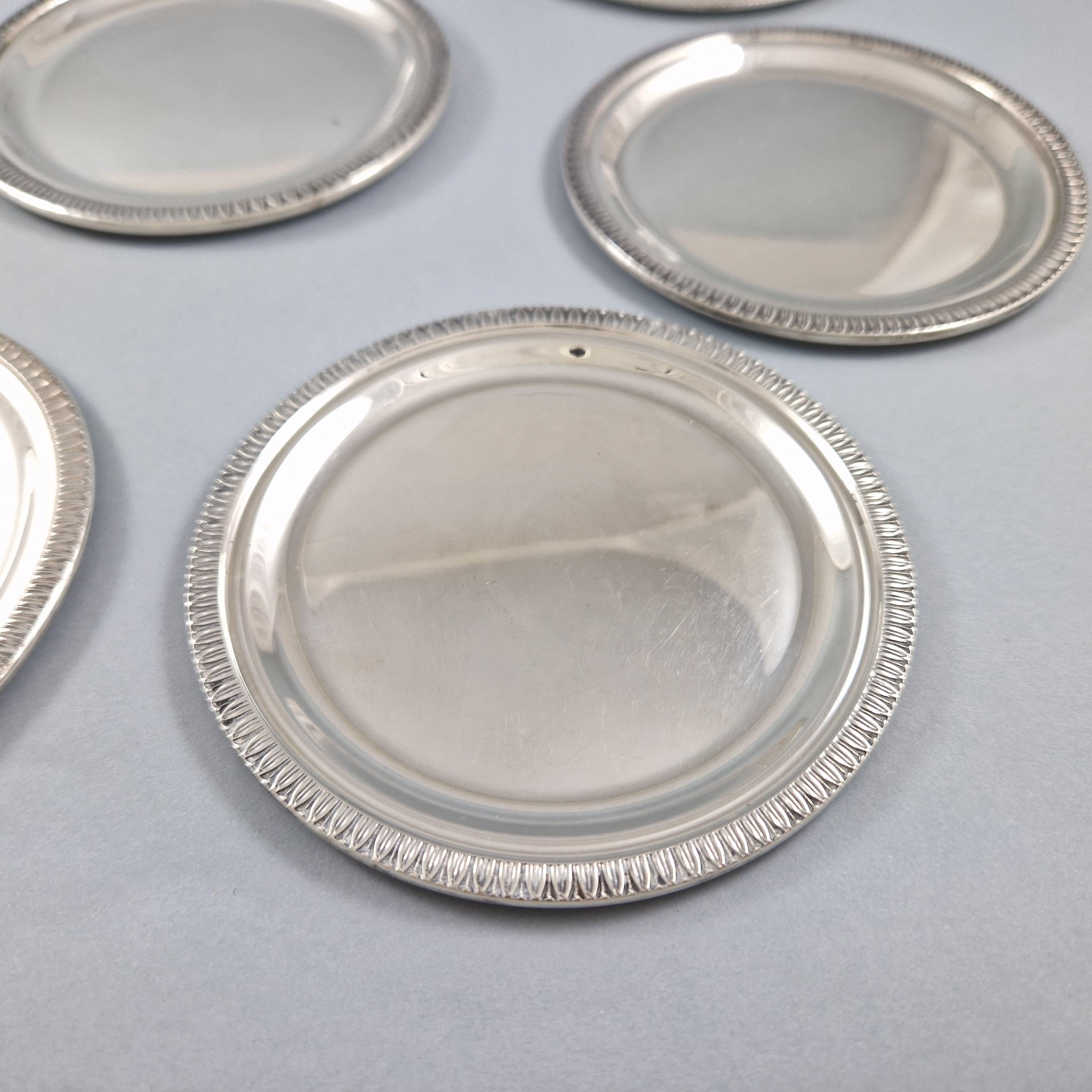 Late 20th Century 8 Solid Silver Bread Plates