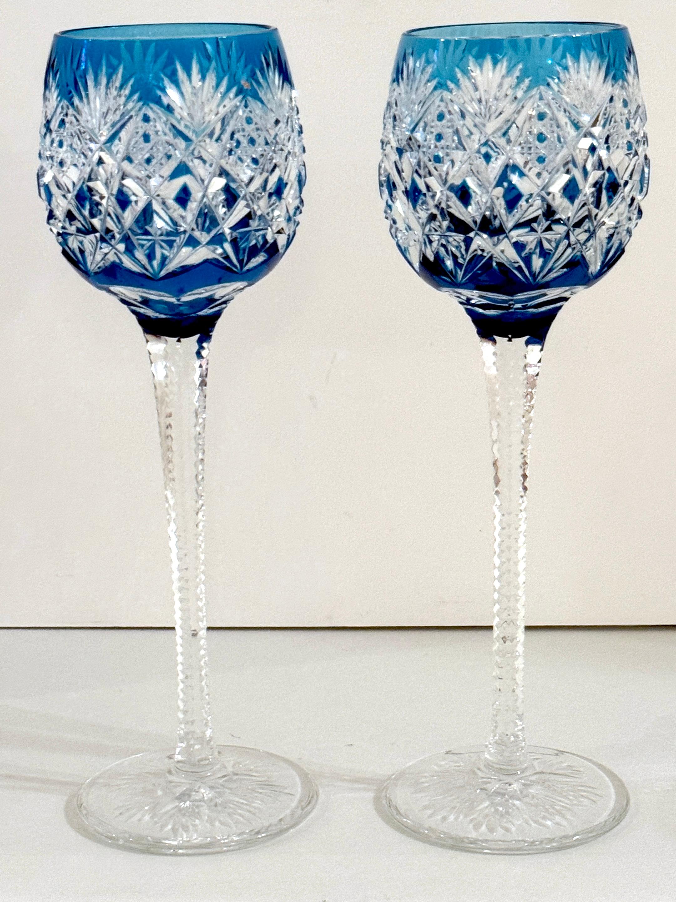 8 calici di cristallo St. Louis Crystal Cut Florence Pattern Cut to Clear Gemstone in vendita 3