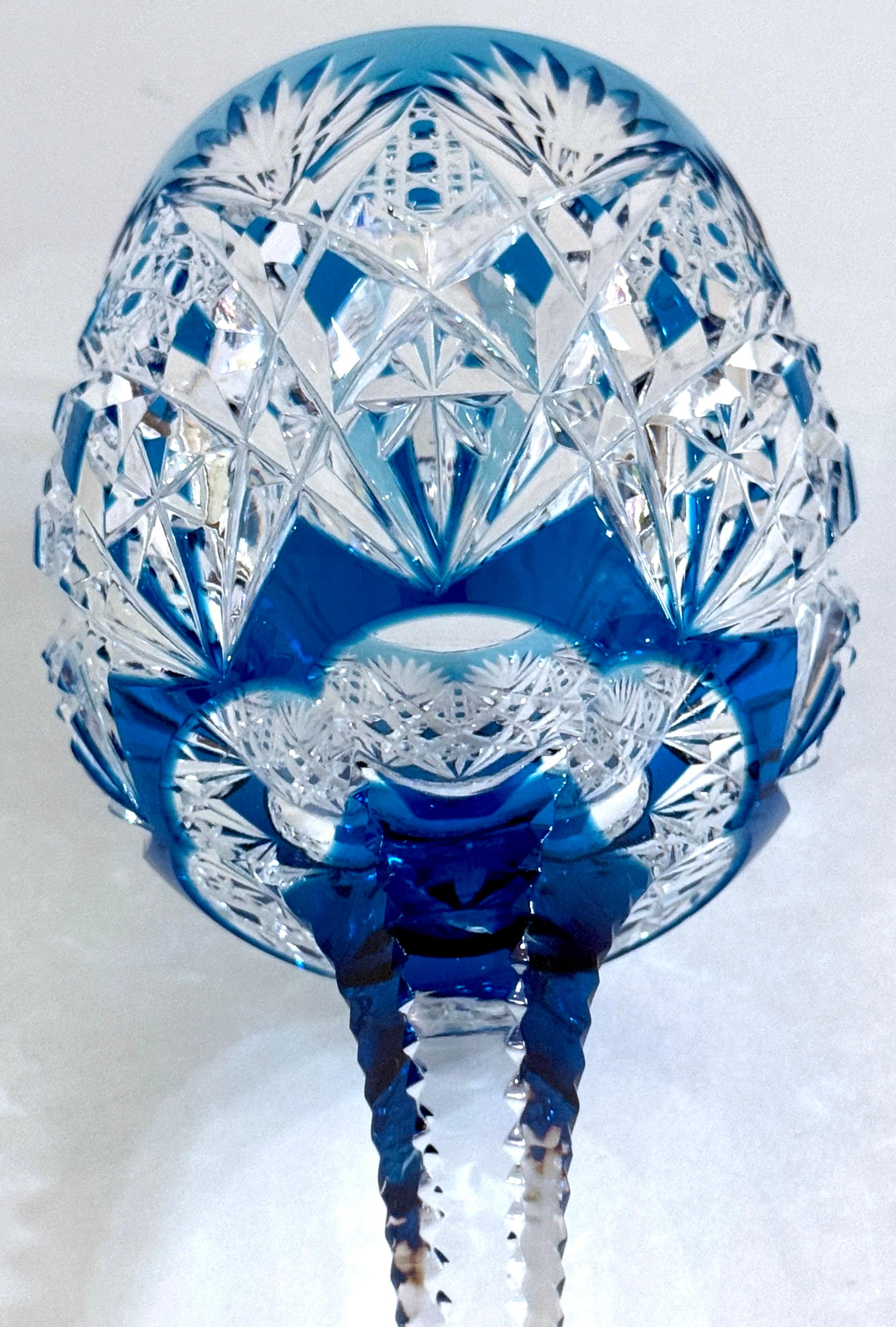 Cristallo 8 calici di cristallo St. Louis Crystal Cut Florence Pattern Cut to Clear Gemstone in vendita