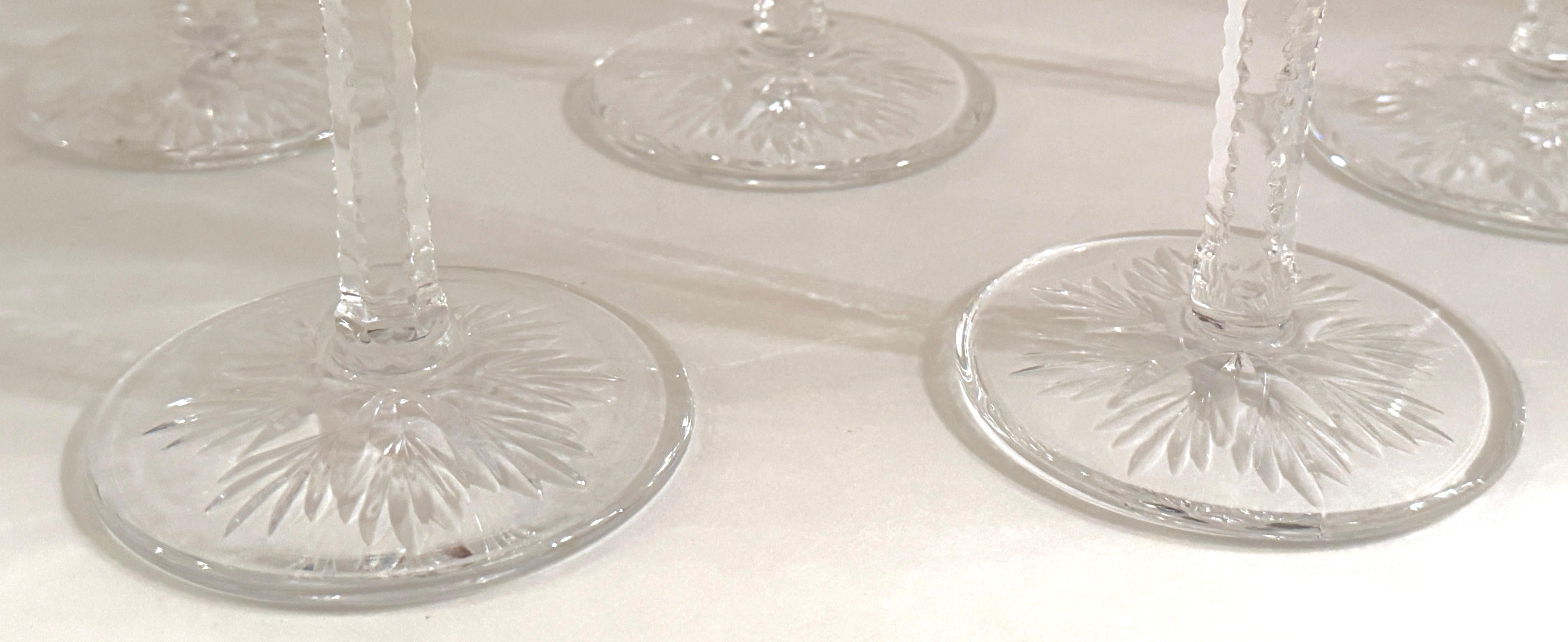 8 calici di cristallo St. Louis Crystal Cut Florence Pattern Cut to Clear Gemstone in vendita 1