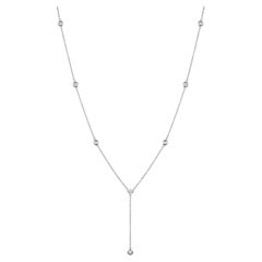 8-Station Diamond by the Yard Necklace in 14 Karat White Gold