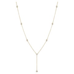 8-Station Diamond by the Yard Necklace in 14 Karat Yellow Gold