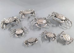 8 Sterling Silver crabs forming boxes