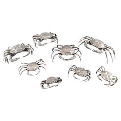 8 Sterling Silver crabs forming boxes