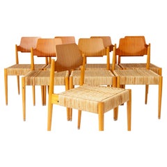 8 Stühle Egon Eiermann Chairs #SE19 Bauhaus Germany 1950s Used