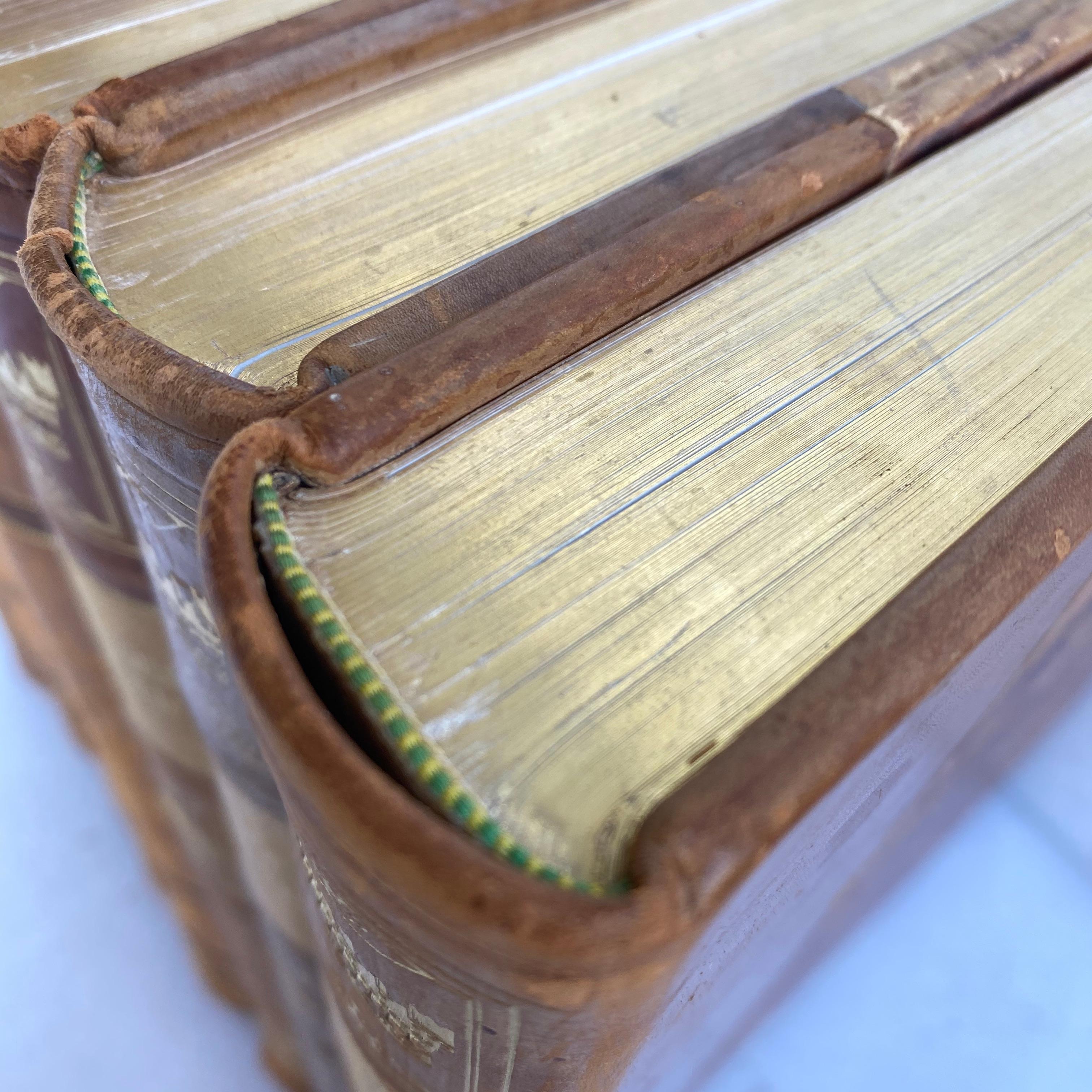 Dekorative skandinavische antike ledergebundene Bücher im Angebot 12