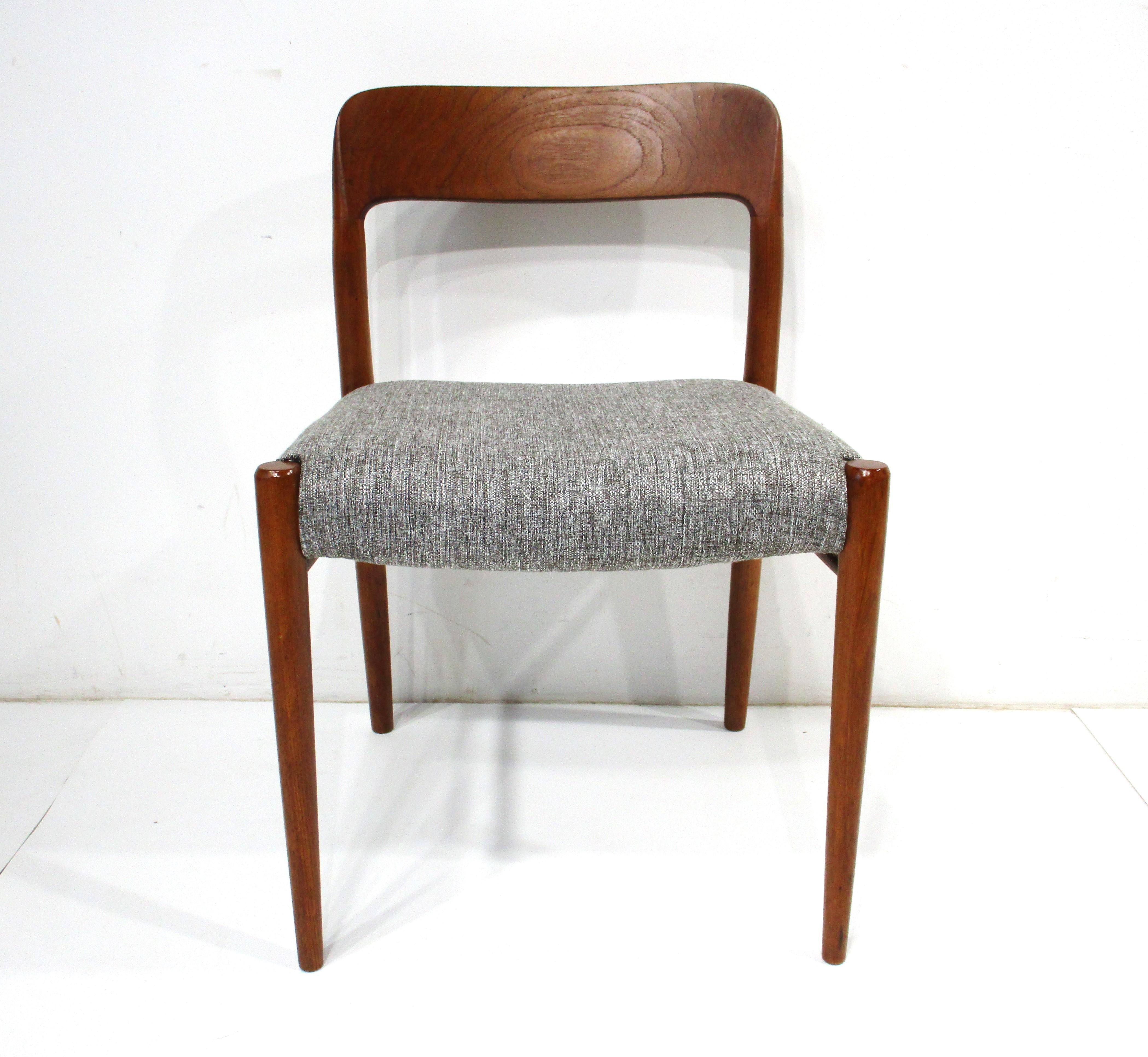 8 Teak Upholstered Dining Chairs by Niels O. Moller for J.L. Moller Denmark 3