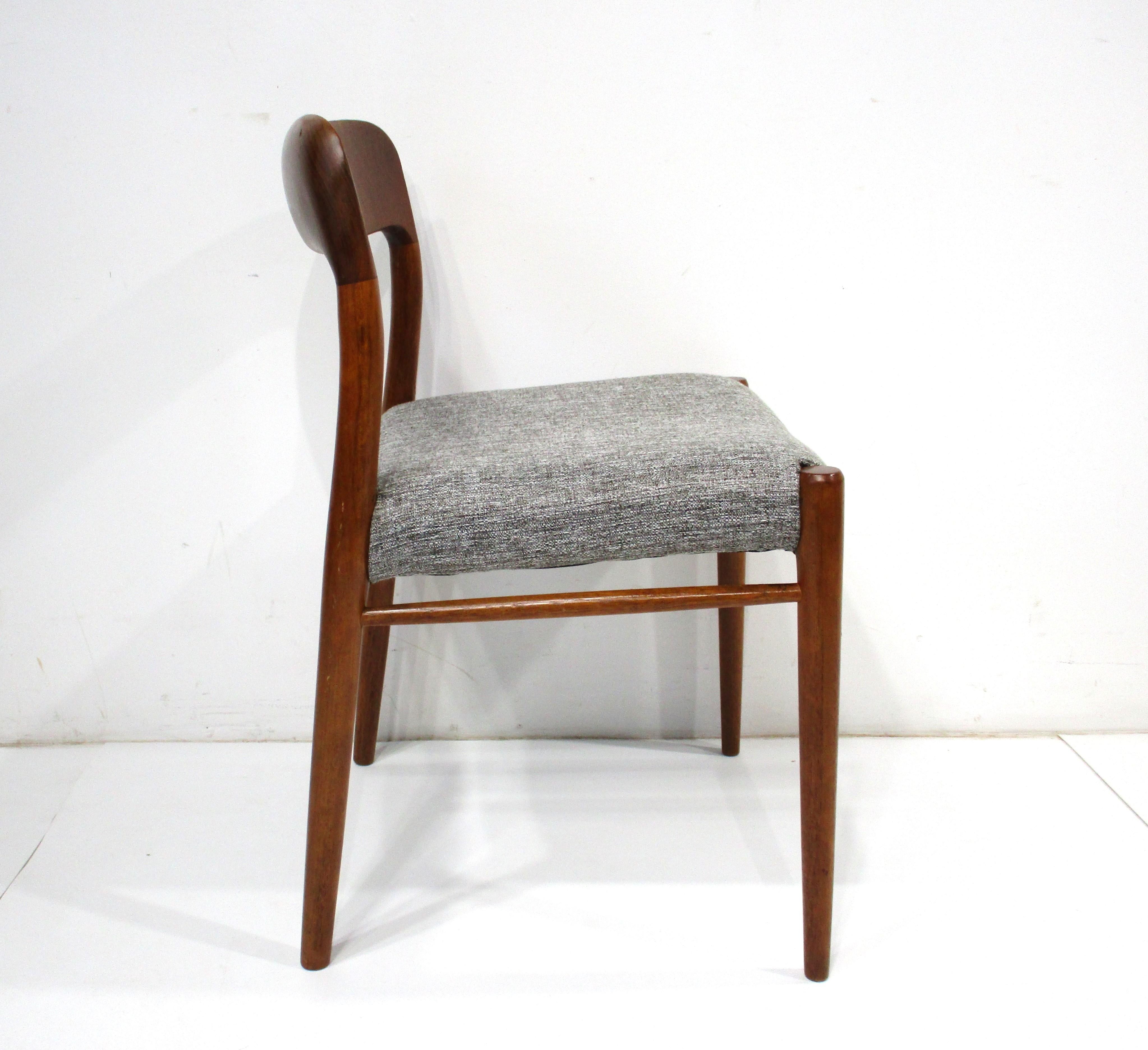 8 Teak Upholstered Dining Chairs by Niels O. Moller for J.L. Moller Denmark    5