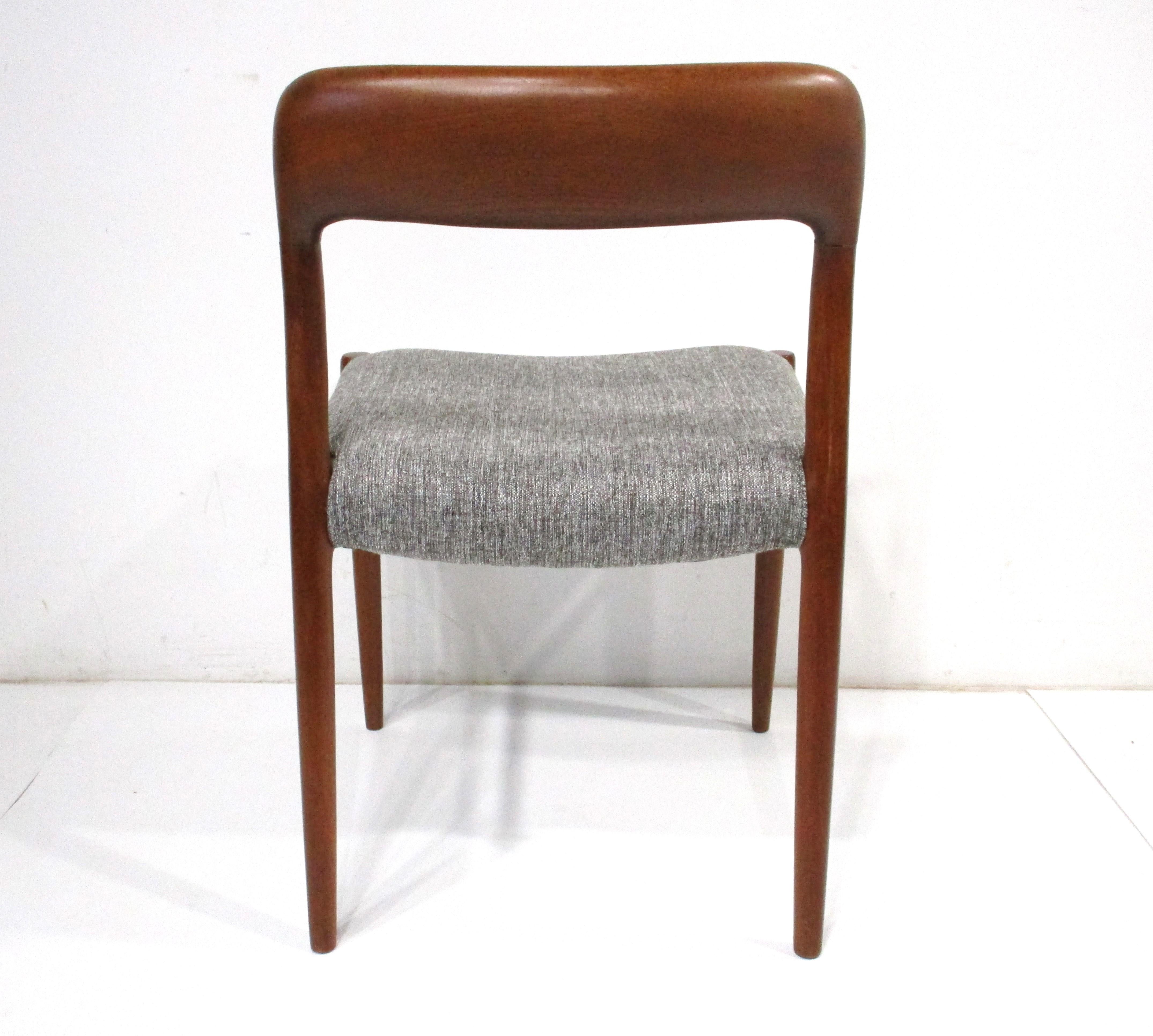 8 Teak Upholstered Dining Chairs by Niels O. Moller for J.L. Moller Denmark 6
