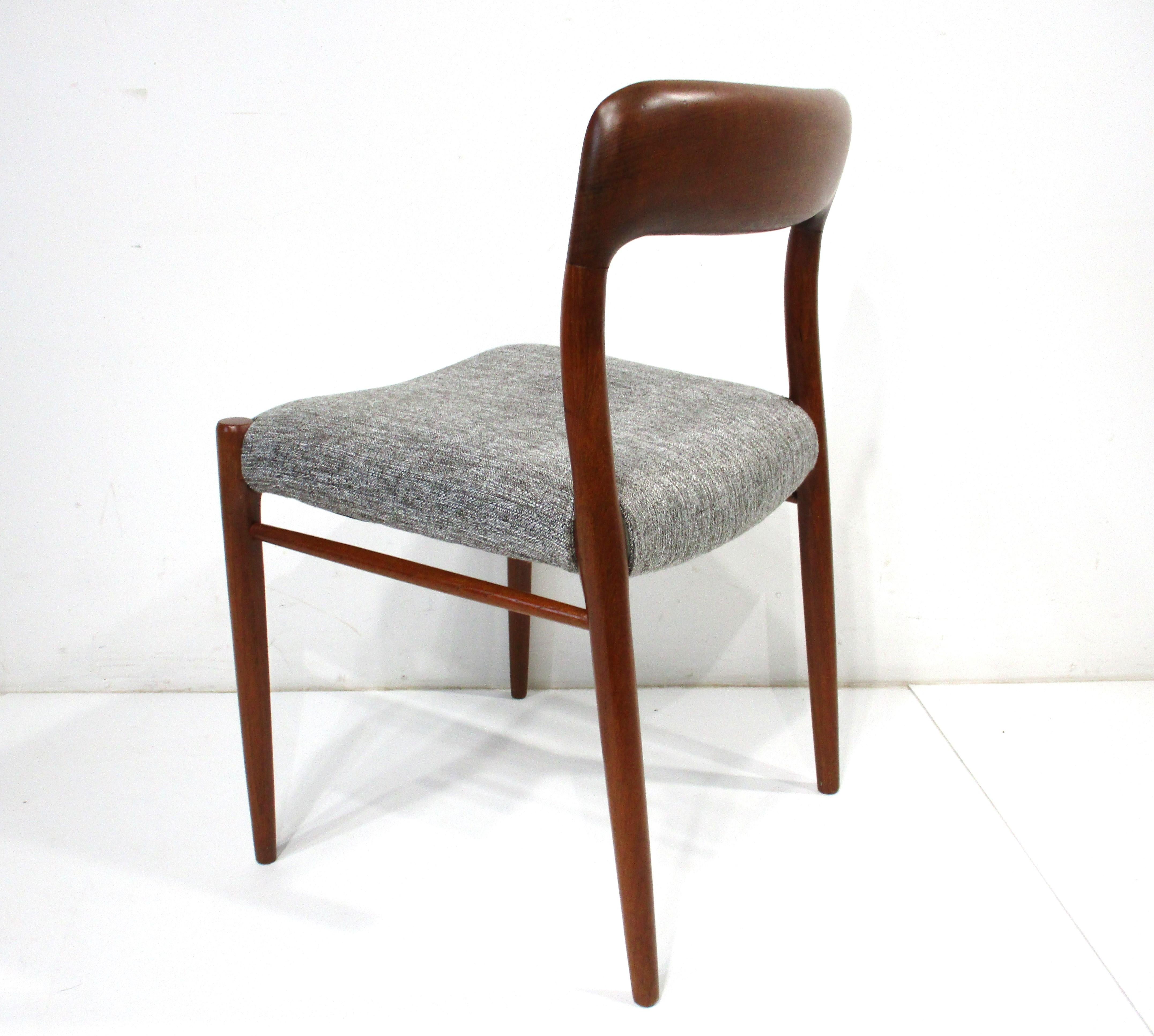8 Teak Upholstered Dining Chairs by Niels O. Moller for J.L. Moller Denmark 8