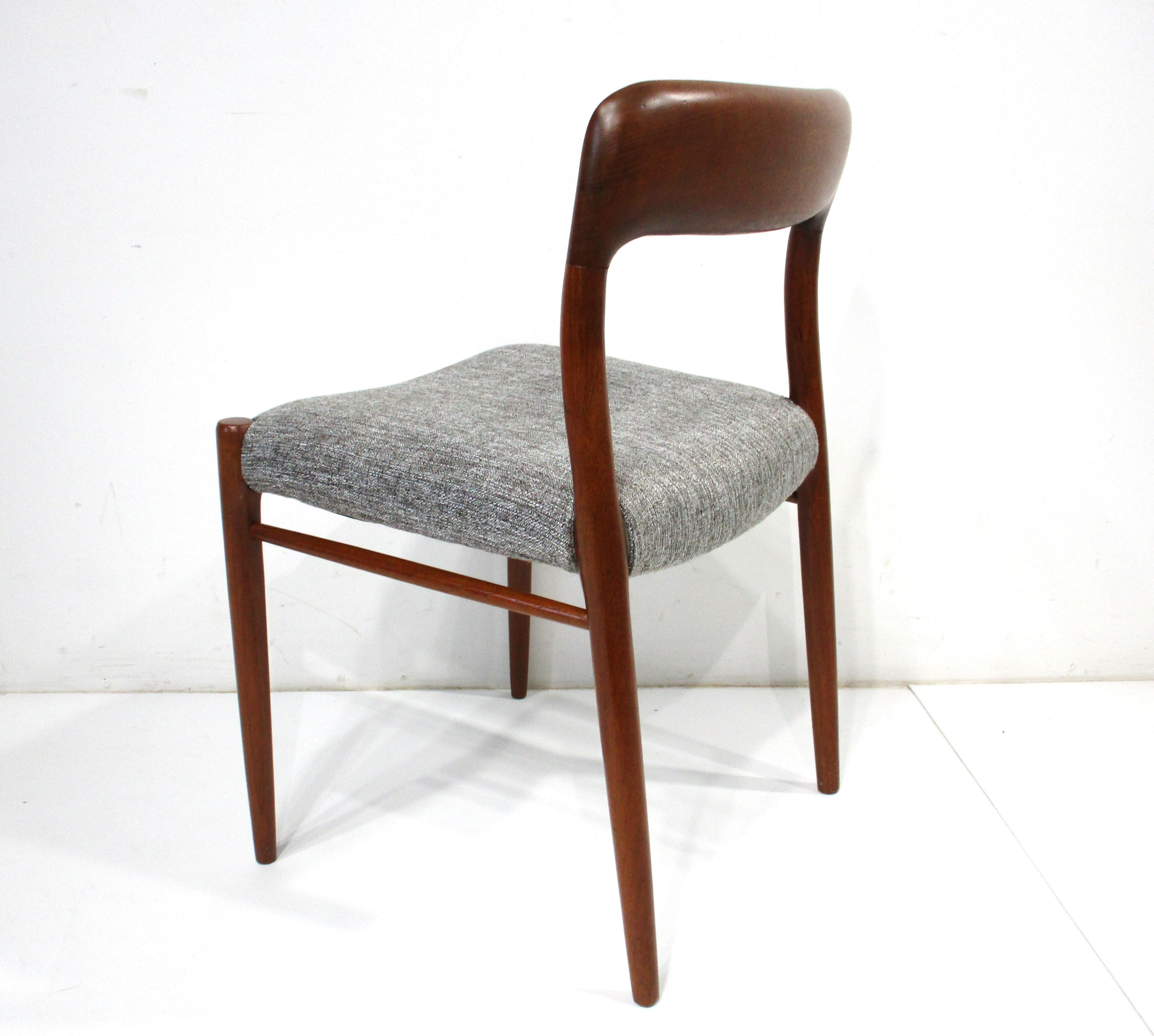 8 Teak Upholstered Dining Chairs by Niels O. Moller for J.L. Moller Denmark    8