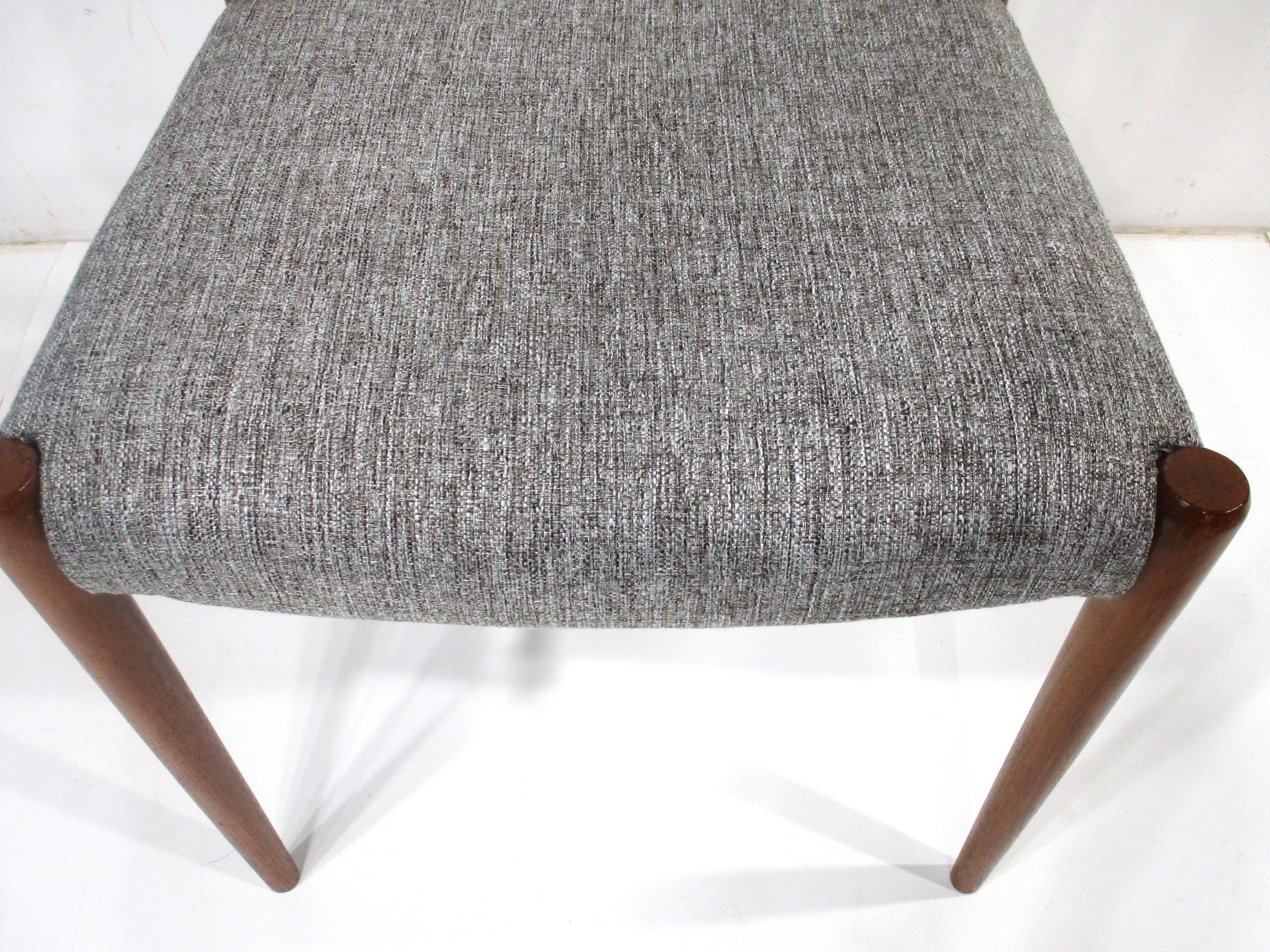 8 Teak Upholstered Dining Chairs by Niels O. Moller for J.L. Moller Denmark 9