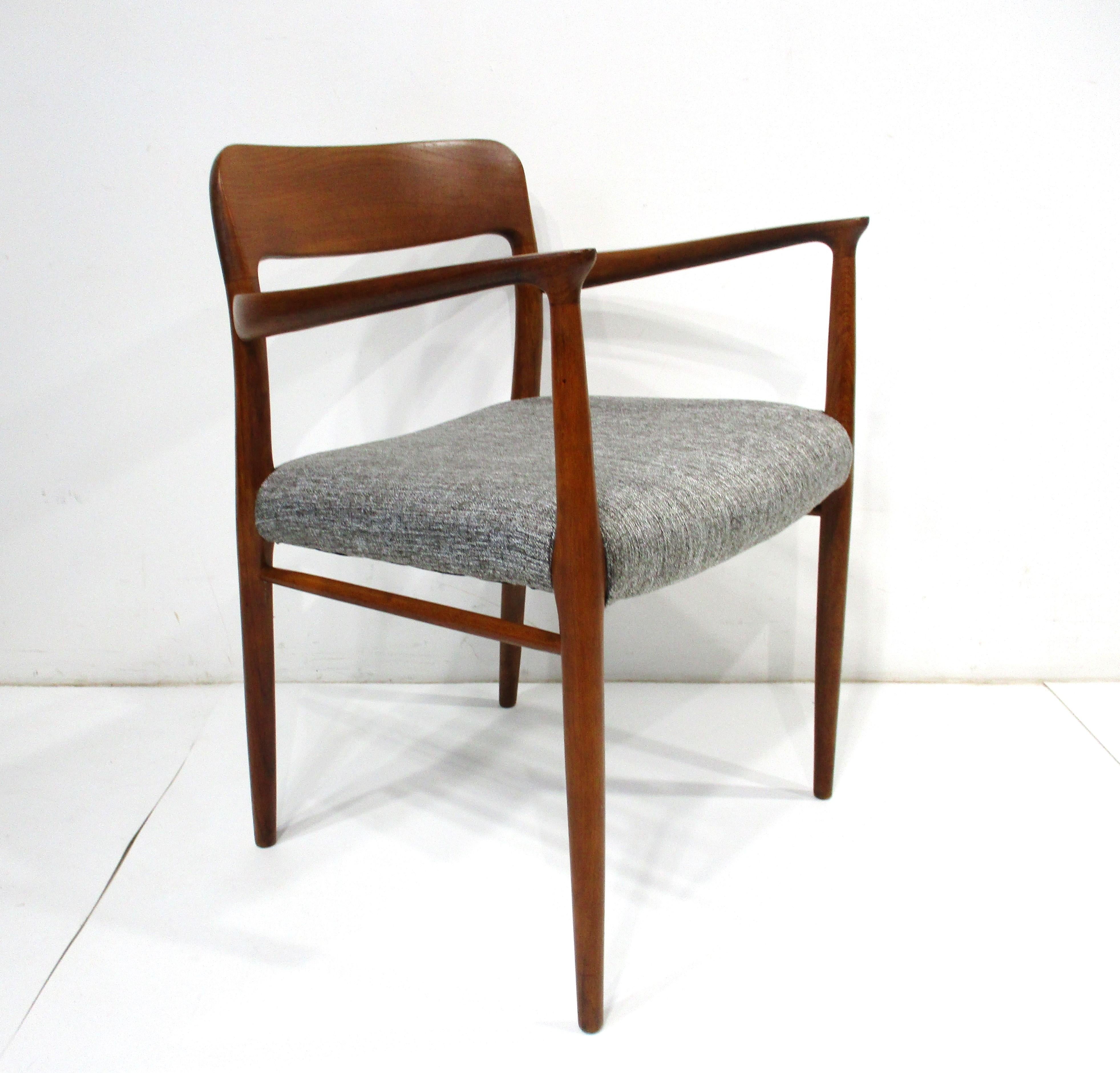 Danish 8 Teak Upholstered Dining Chairs by Niels O. Moller for J.L. Moller Denmark   