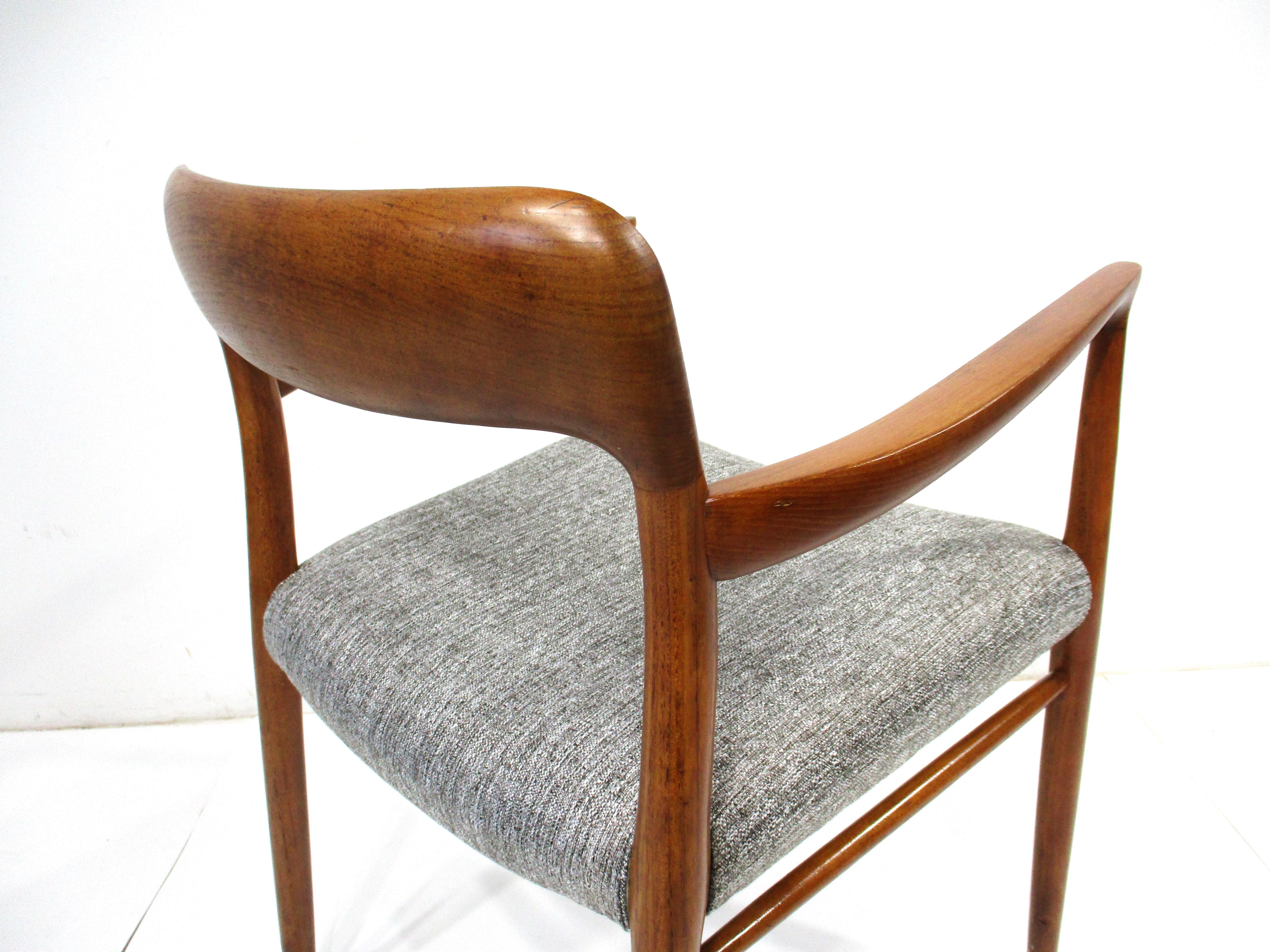 Upholstery 8 Teak Upholstered Dining Chairs by Niels O. Moller for J.L. Moller Denmark   