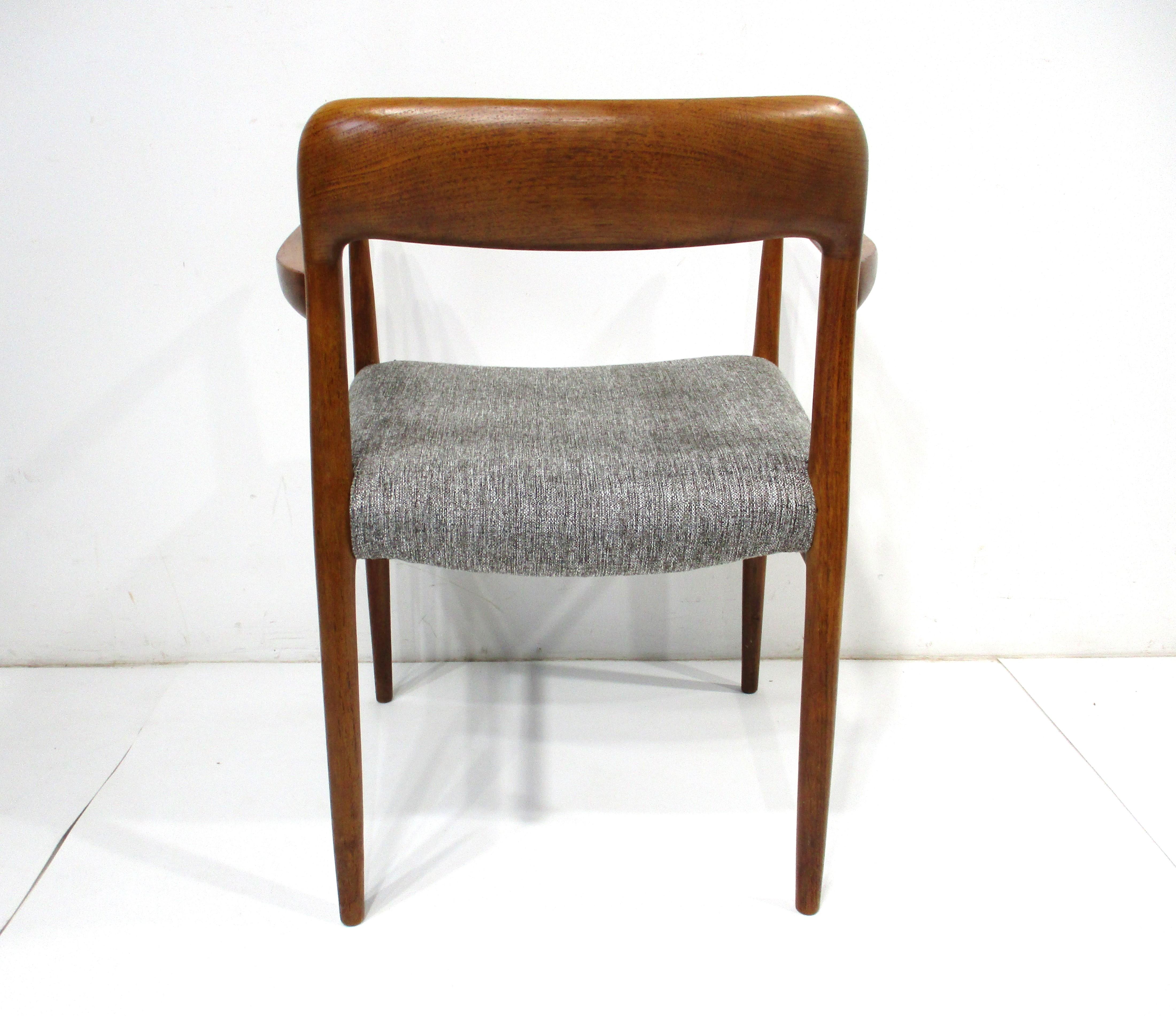 8 Teak Upholstered Dining Chairs by Niels O. Moller for J.L. Moller Denmark    1