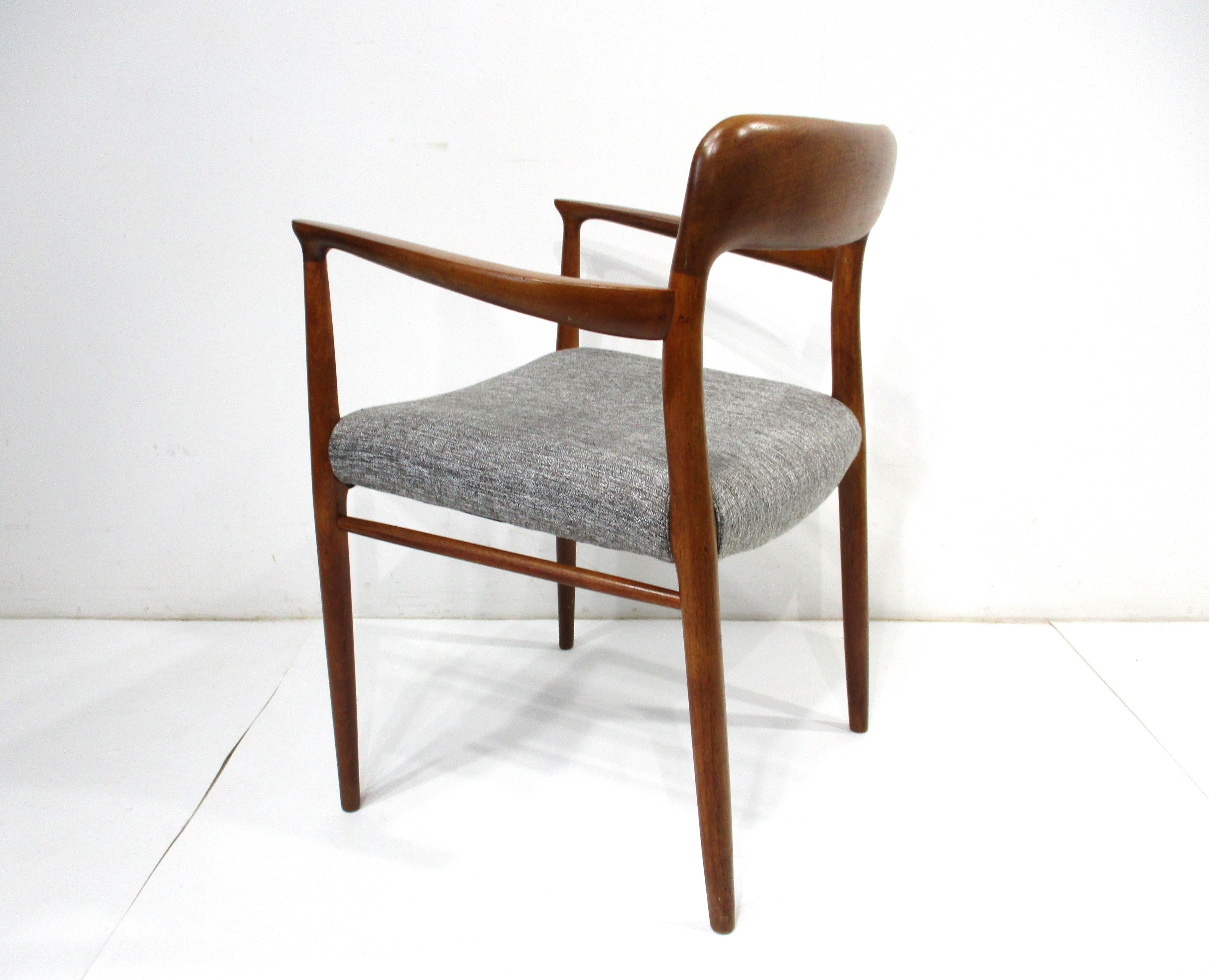 8 Teak Upholstered Dining Chairs by Niels O. Moller for J.L. Moller Denmark 2