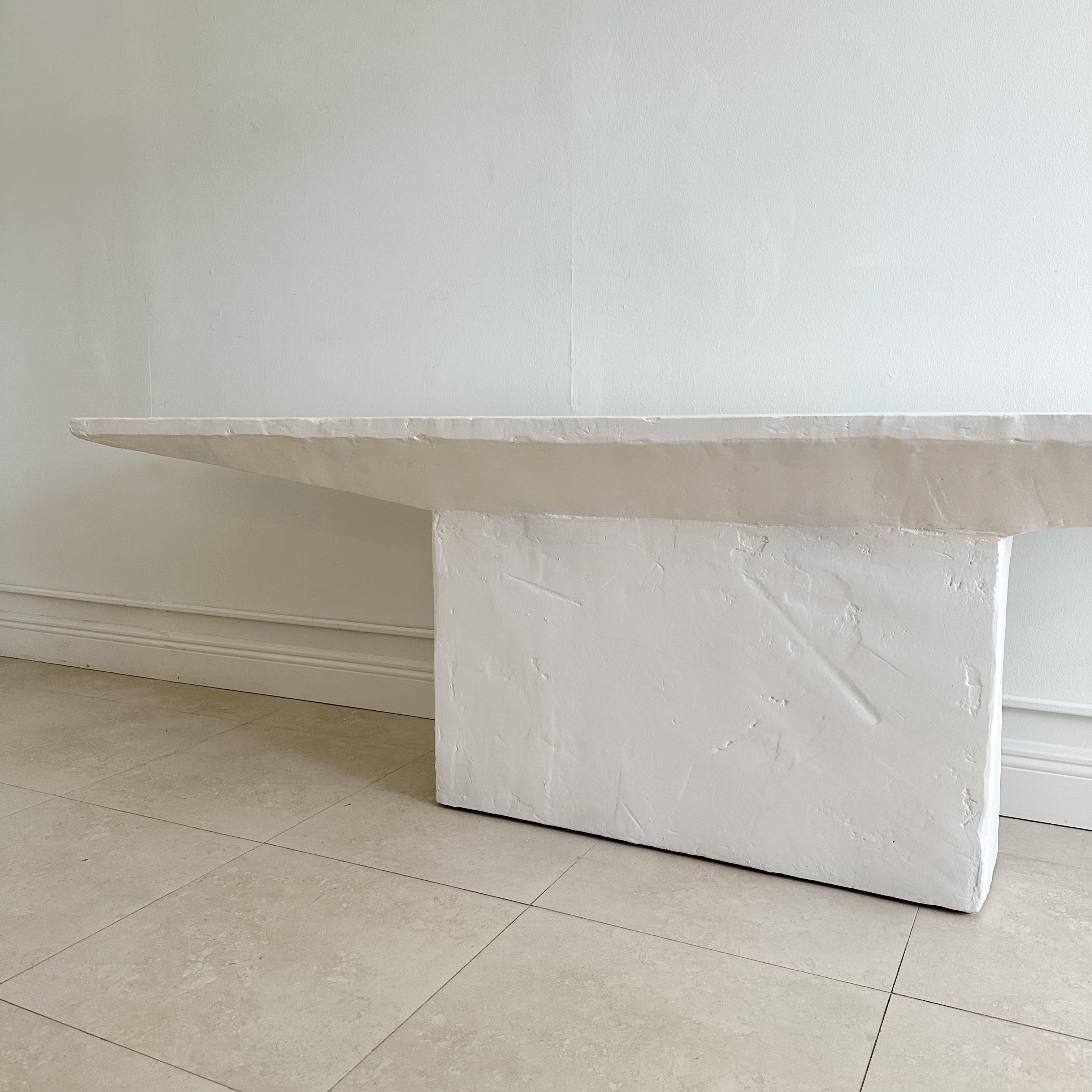 American 8'  Textured Plaster Console Table Circa 1970's