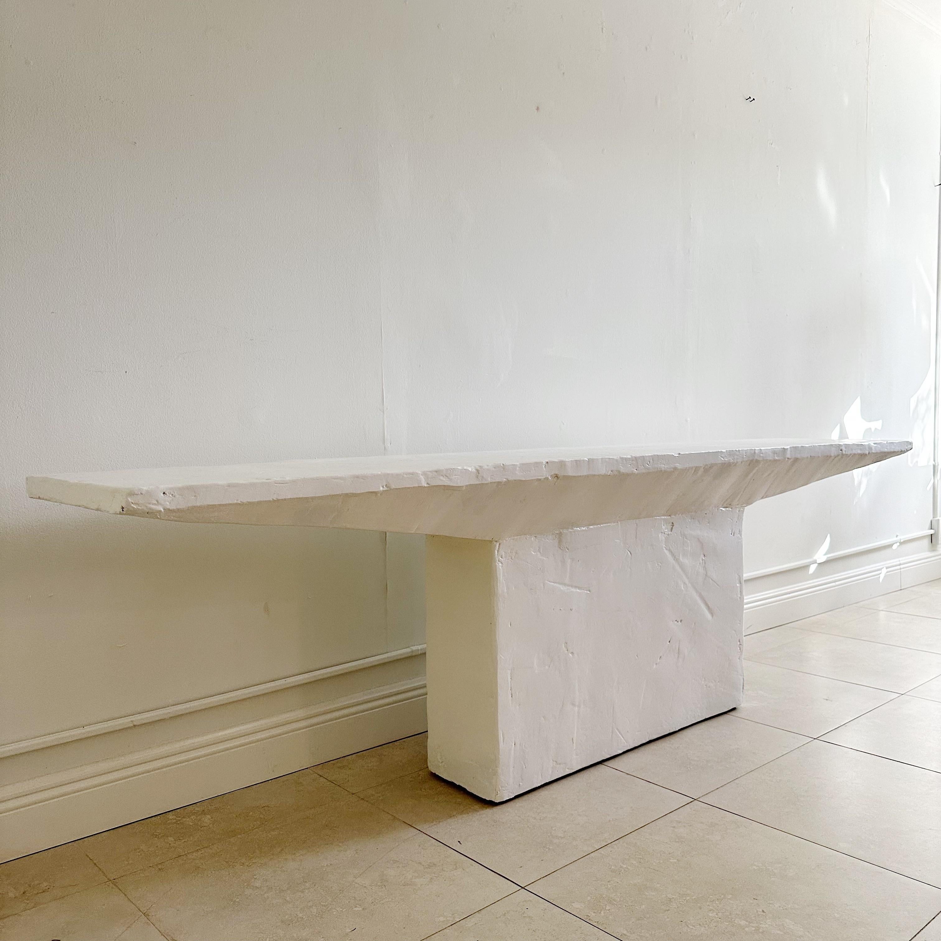 8'  Textured Plaster Console Table Circa 1970's 1