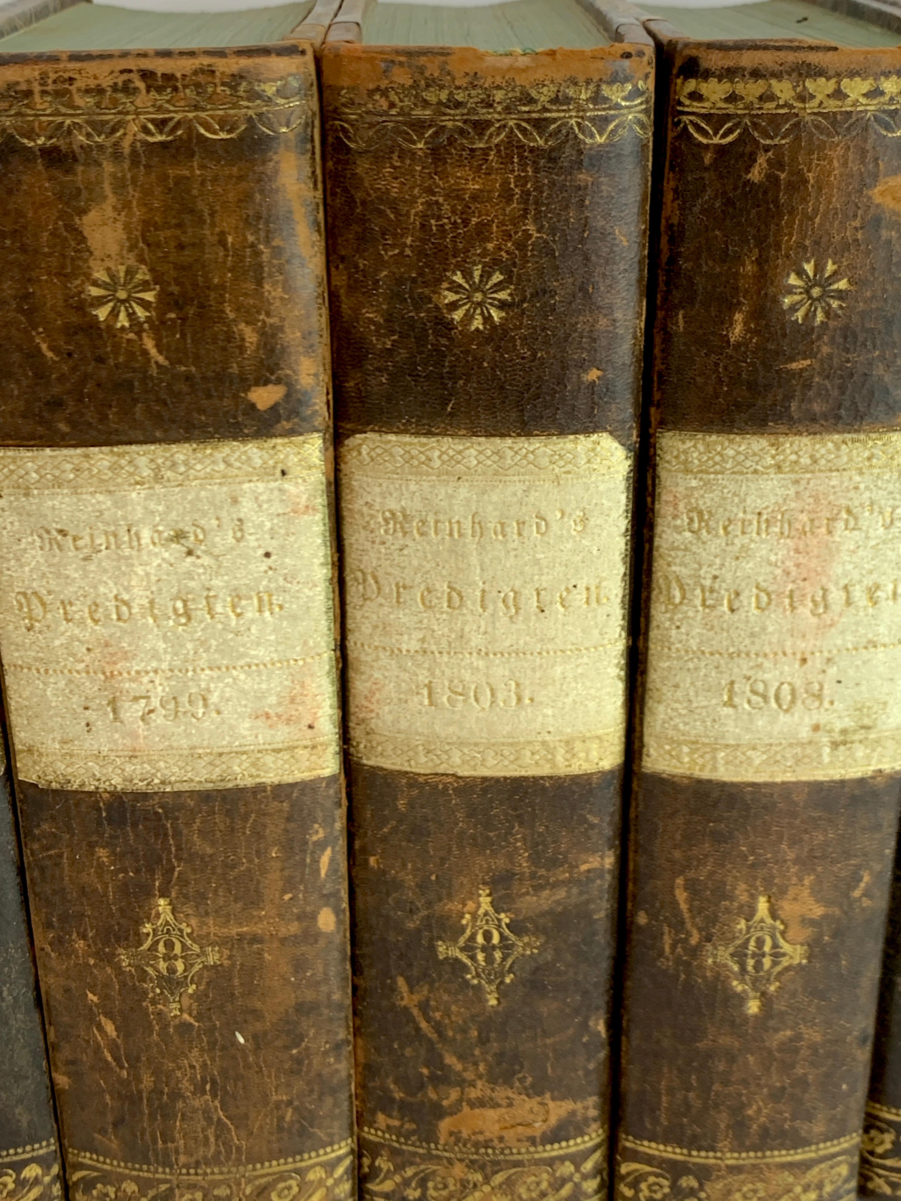 Doré 8 reliure théologique en cuir  Livres de Franz Volkmar Reinhard, publiés en 1808 en vente
