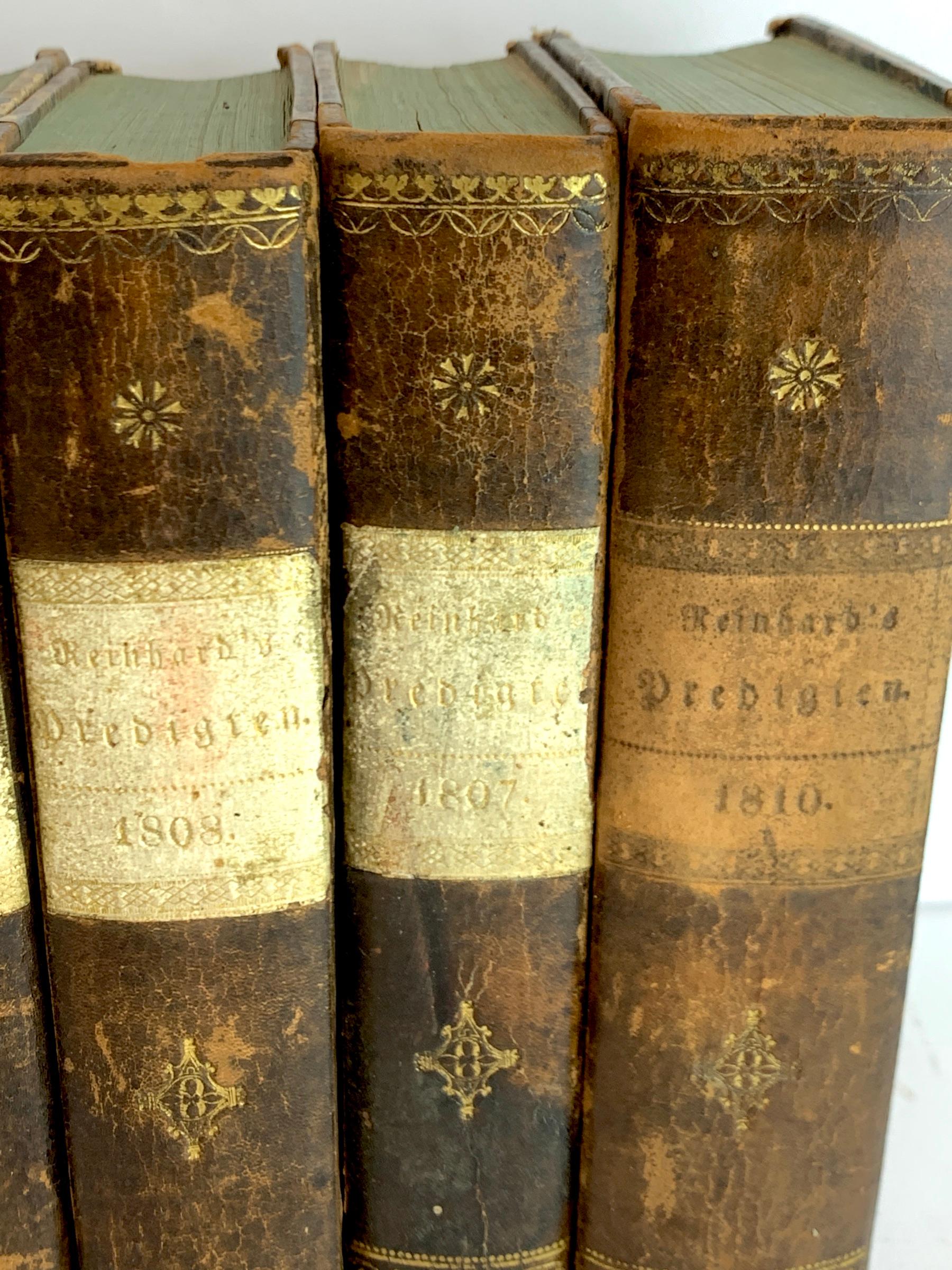 8 reliure théologique en cuir  Livres de Franz Volkmar Reinhard, publiés en 1808 Bon état - En vente à West Palm Beach, FL