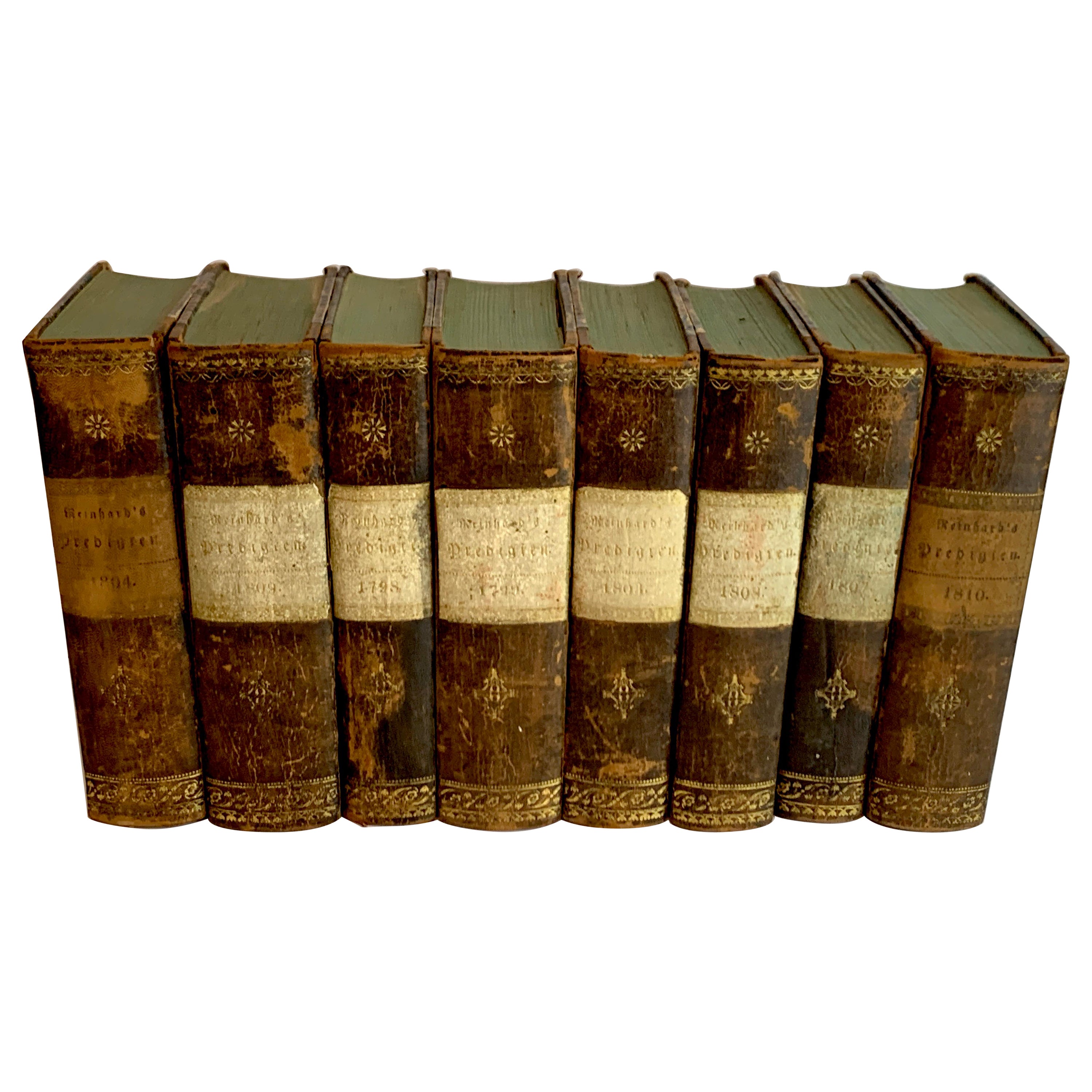 8 Theological Leather Bound  Books, by Franz Volkmar Reinhard, Published 1808