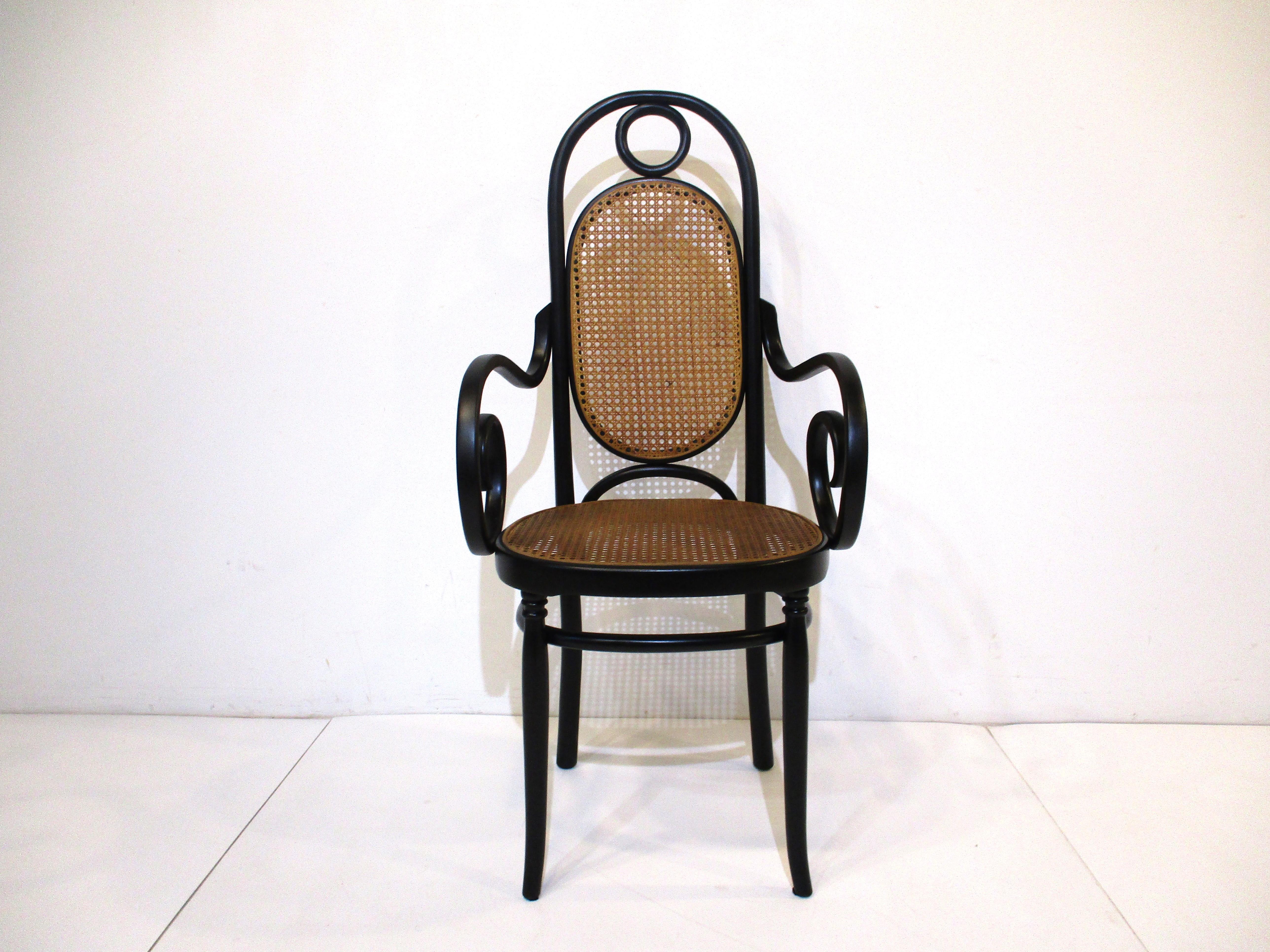 Italian 8 Thonet Bentwood / Cane Dining Chairs For Sale