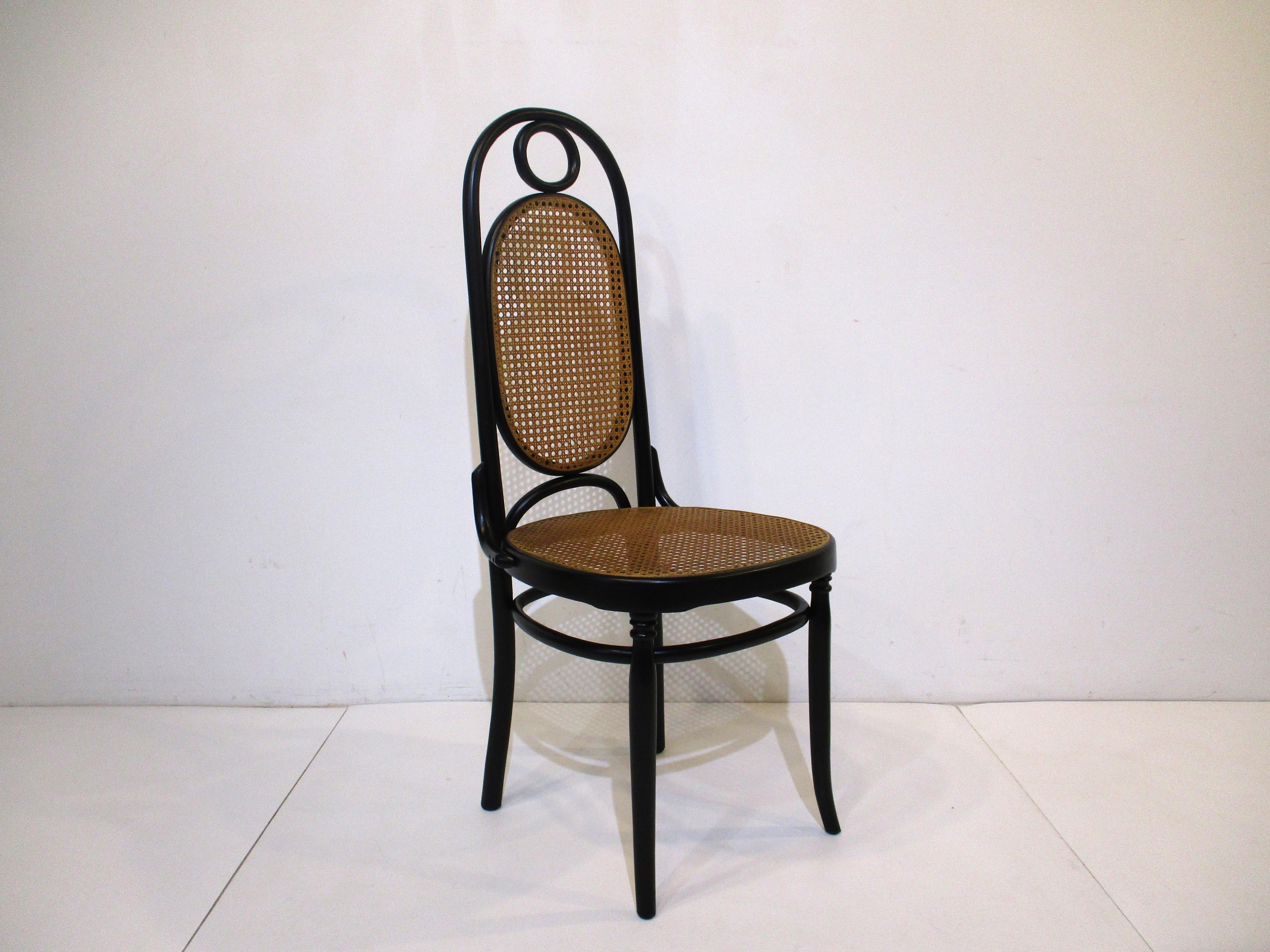 8 Thonet Bentwood / Cane Dining Chairs For Sale 2