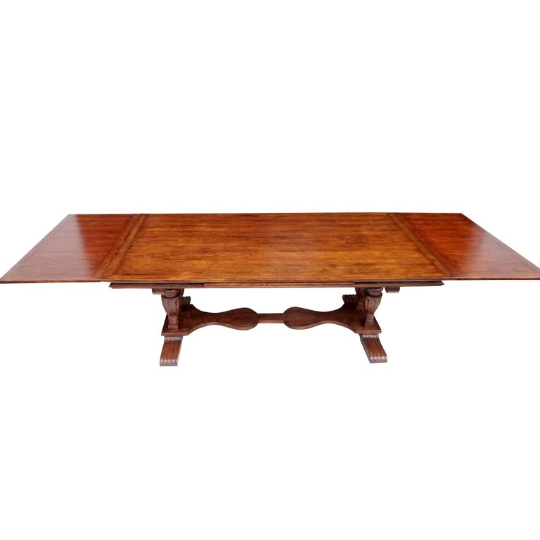 North American Bausman English Trestle Dining Table For Sale