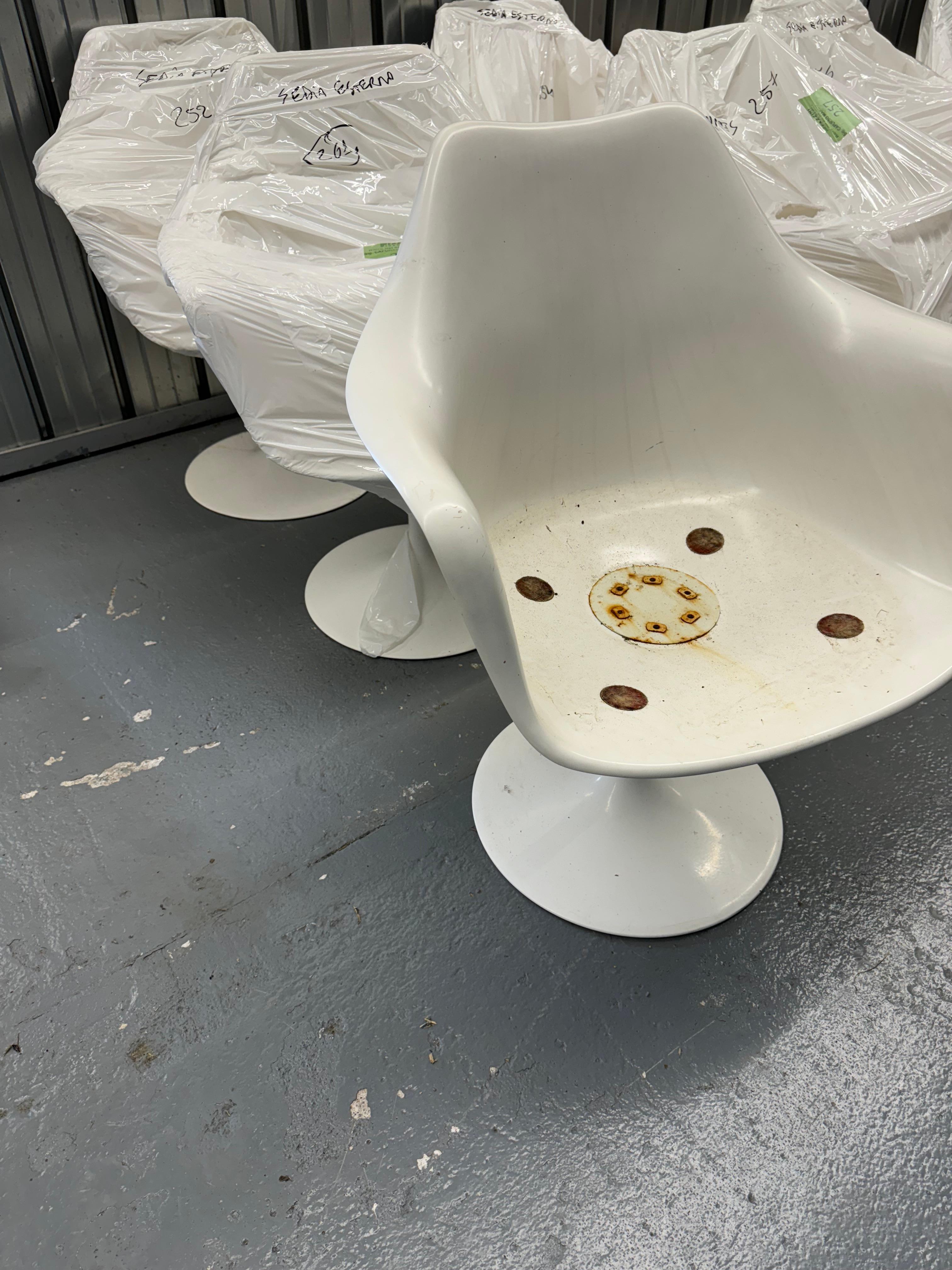 Metal Set of 8  Tulip Dining Armchairs by E. Saarenin  Knoll 1969 For Sale
