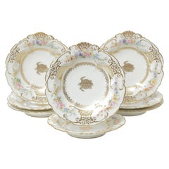 8 Turtle Soup Bowls, Antique Limoges, Rare and Whimsical, circa 1890