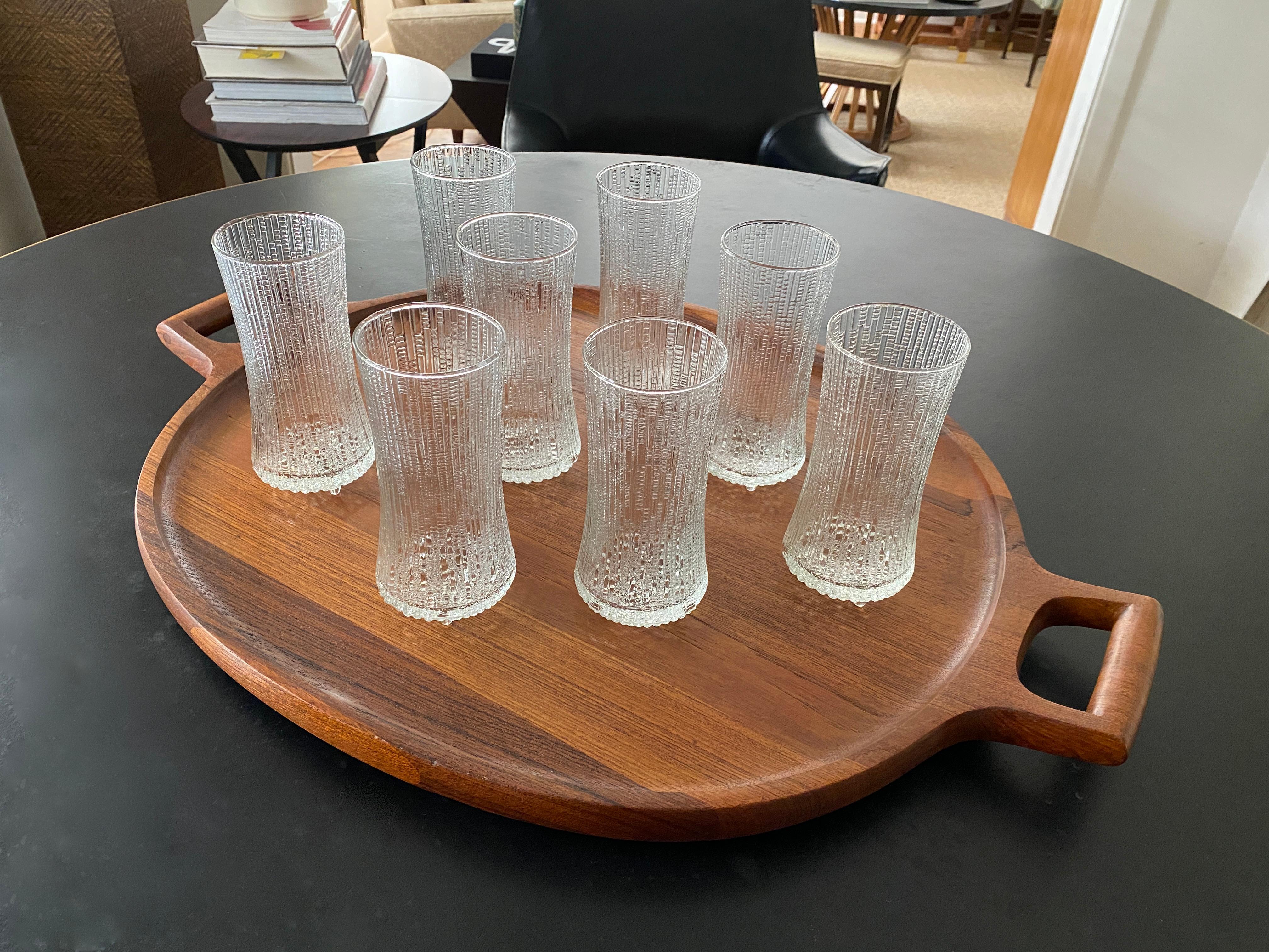 Scandinave moderne 8 verres Ultima Thule de 6 pouces de haut conçus par Tapio Wirkkala pour iittala, rares. en vente