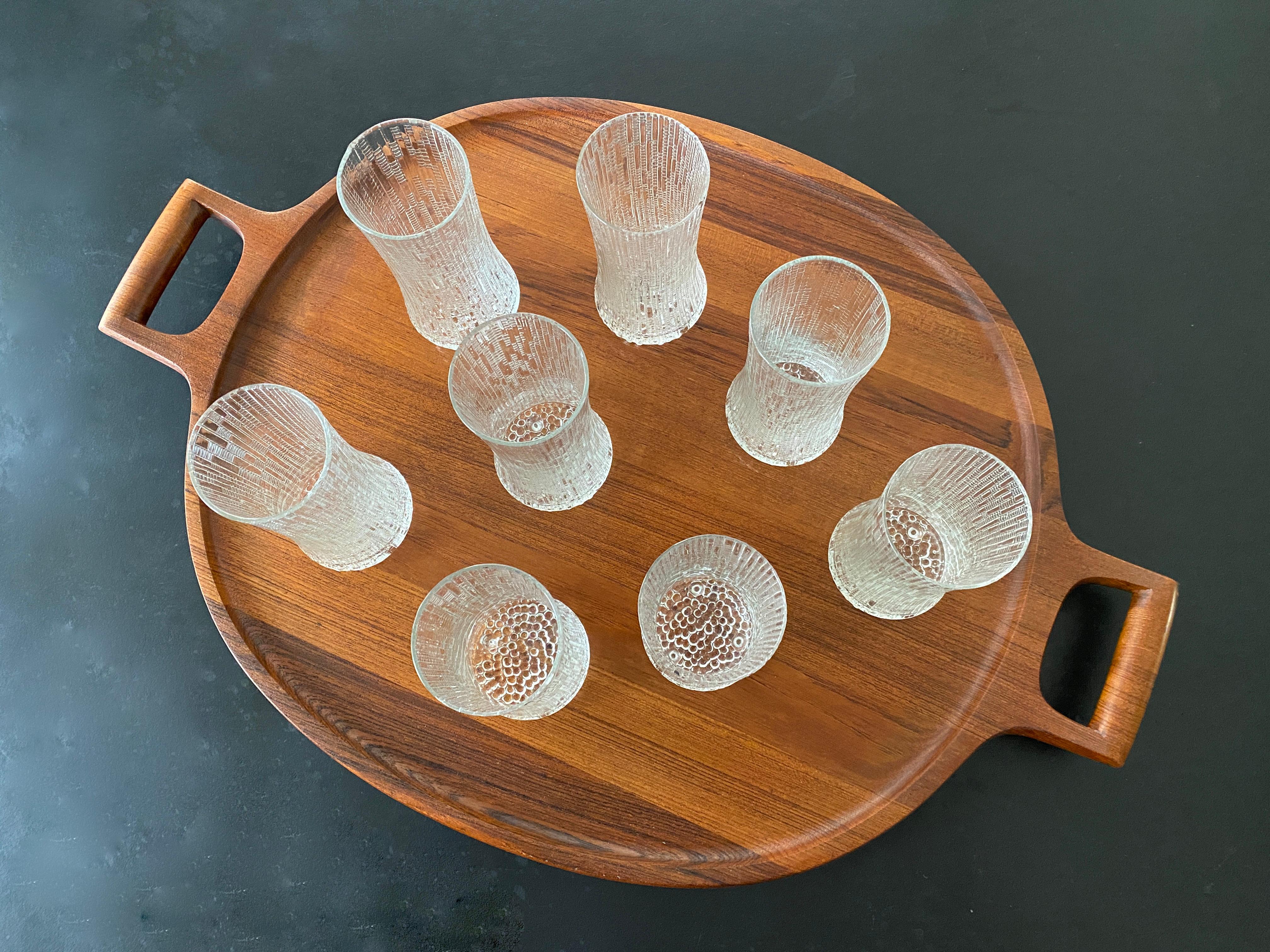 Scandinavo moderno 8 bicchieri Ultima Thule disegnati da Tapio Wirkkala per Iittala, rari in vendita